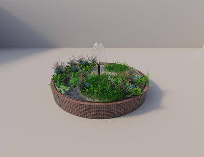 Gabionen Hochteich rund, Außendurchmesser 382 cm, Höhe 50 cm, Maschenweite 5 x 5 cm, Wandstärke 15 cm