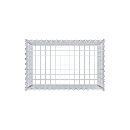 Aangegroeide schanskorf type 3 80 cm x 50 cm x 50 cm (L x H x D), maaswijdte 5 cm x 5 cm, spiraal