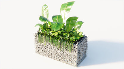 Letto rialzato rettangolare 130 cm x 60 cm x 60 cm (L x H x P), dimensione della rete 5 x 10 cm, spessore delle pareti 10 cm