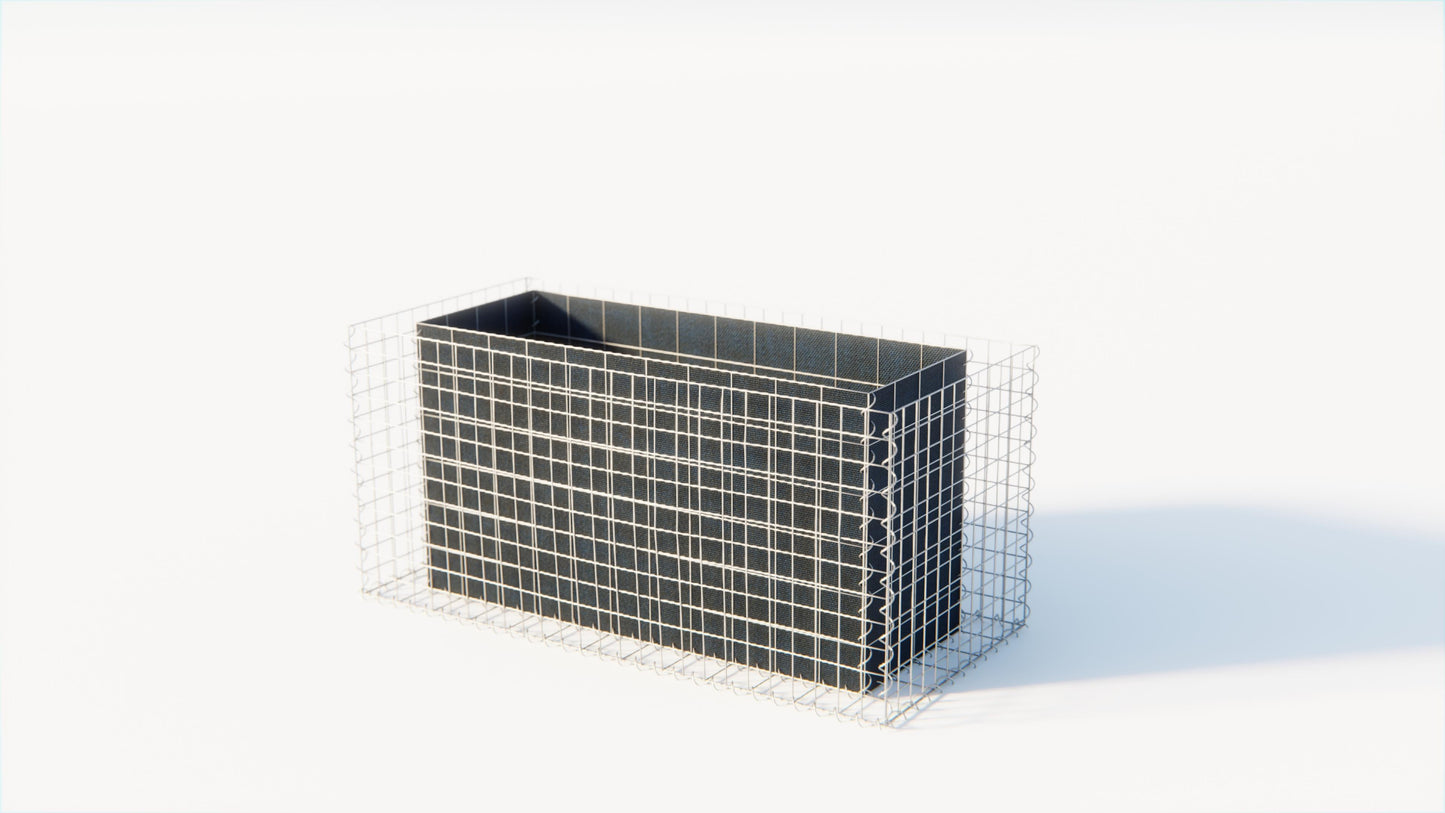 Letto rialzato rettangolare 130 cm x 60 cm x 60 cm (L x H x P), dimensione della rete 5 x 10 cm, spessore delle pareti 10 cm