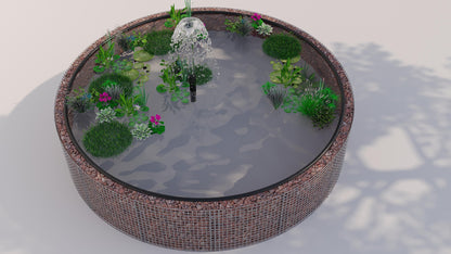 Gabionen Hochteich rund, Außendurchmesser 202 cm, Höhe 80 cm, Maschenweite 5 x 5 cm, Wandstärke 15 cm