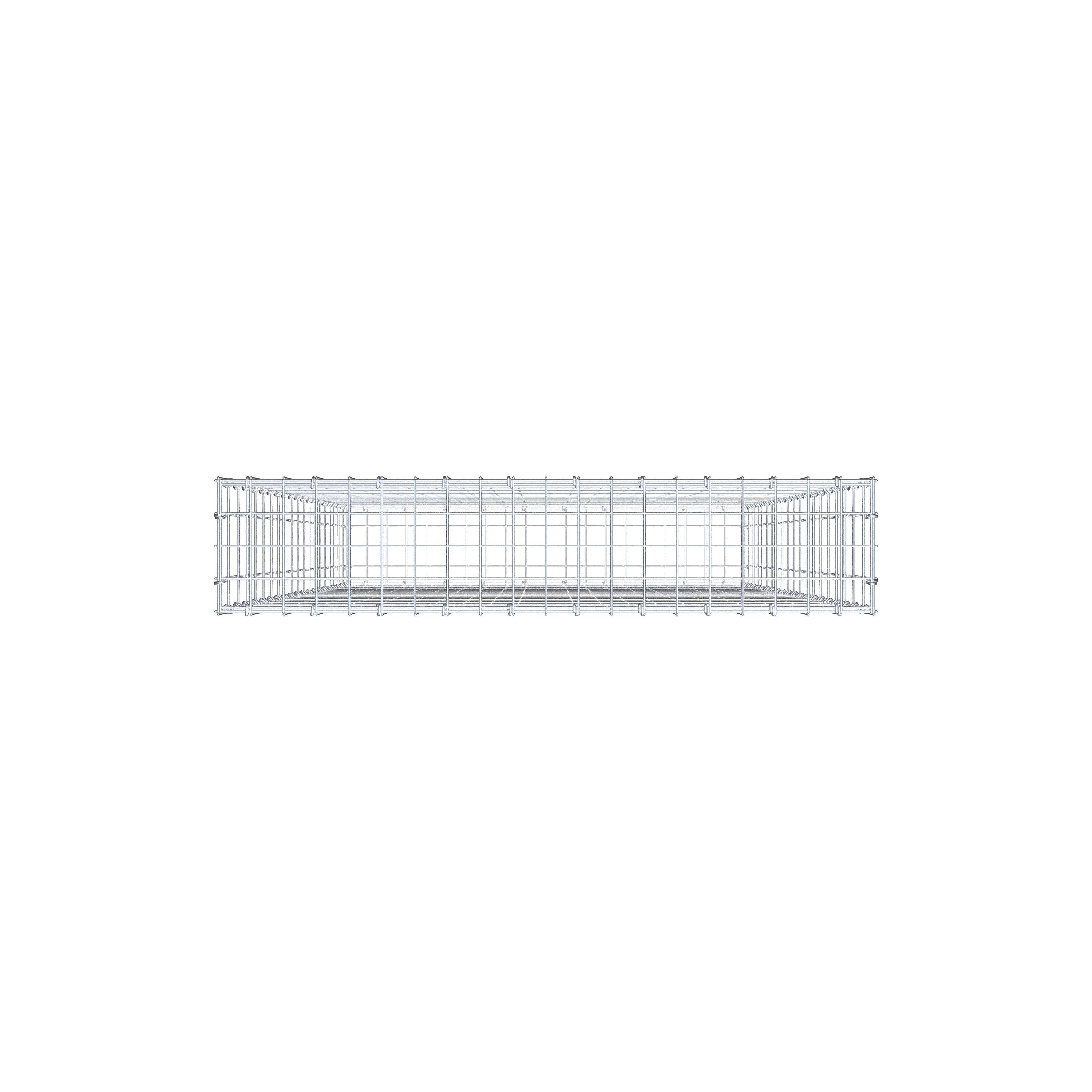 Gabione 200 cm x 100 cm x 20 cm (L x H x T), Maschenweite 5 cm x 10 cm, C-Ring