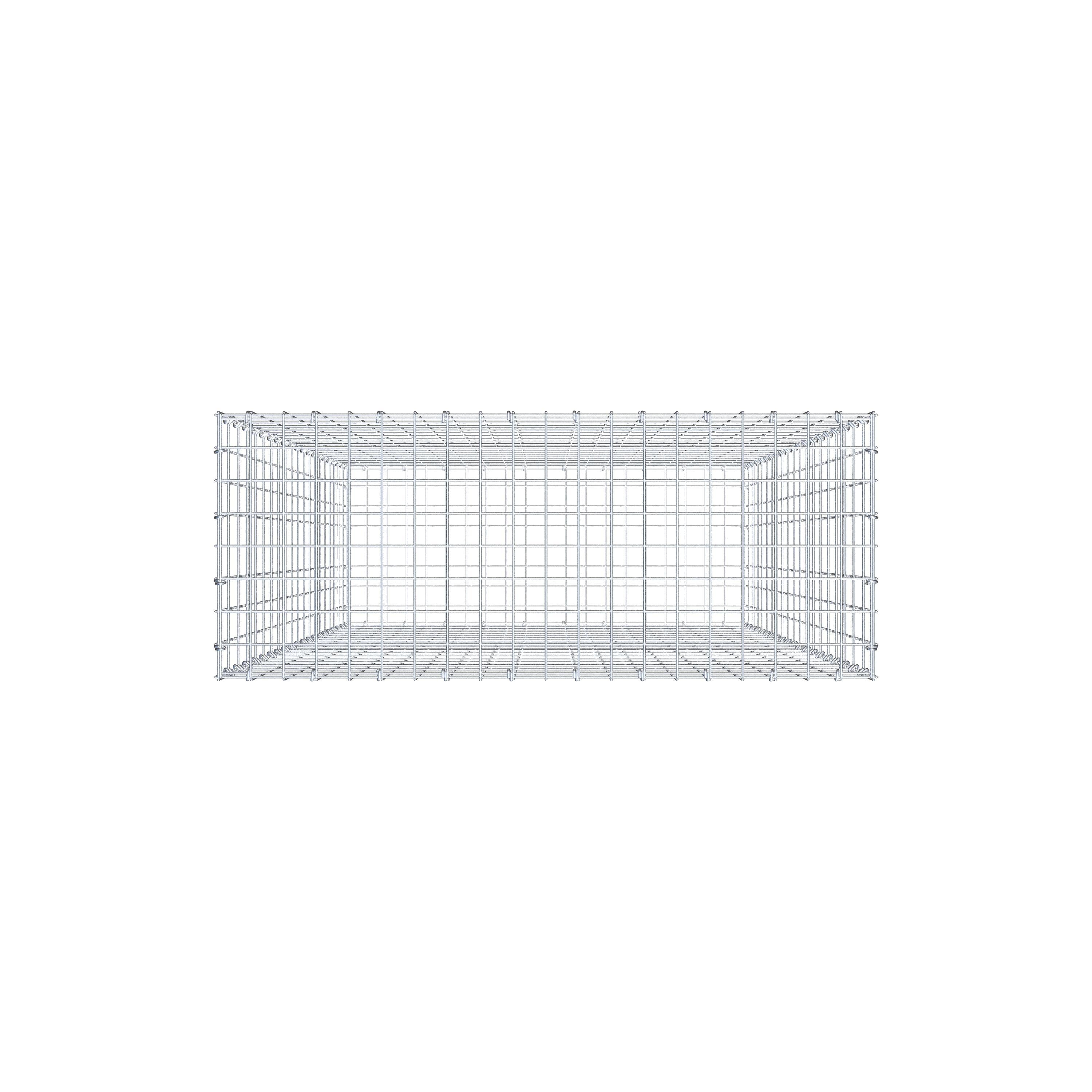 Gabion 200 cm x 100 cm x 40 cm (L x H x D), maskestørrelse 5 cm x 10 cm, C-ring