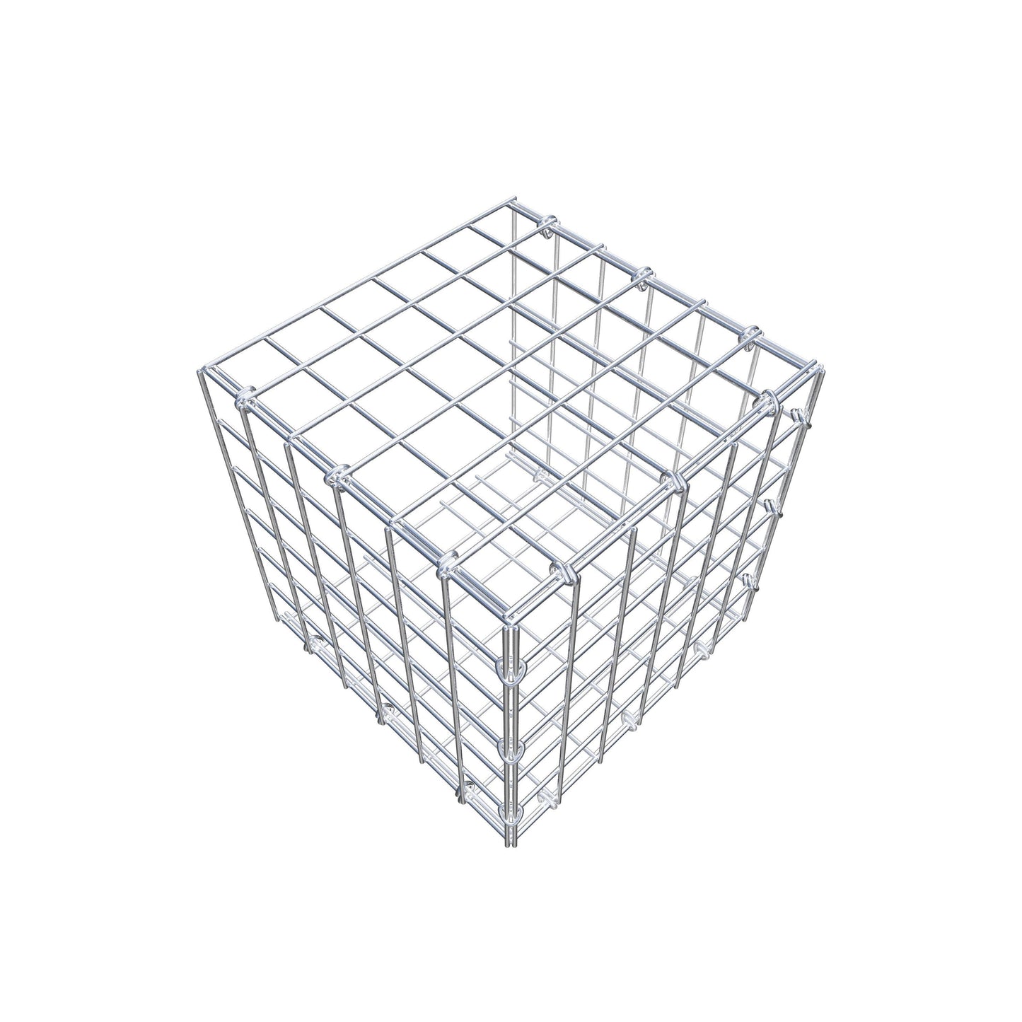 Opbouw schanskorf type 2 30 cm x 30 cm x 30 cm (L x H x D), maaswijdte 5 cm x 5 cm, C-ring