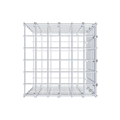 Opbouw schanskorf type 2 30 cm x 30 cm x 30 cm (L x H x D), maaswijdte 5 cm x 5 cm, C-ring