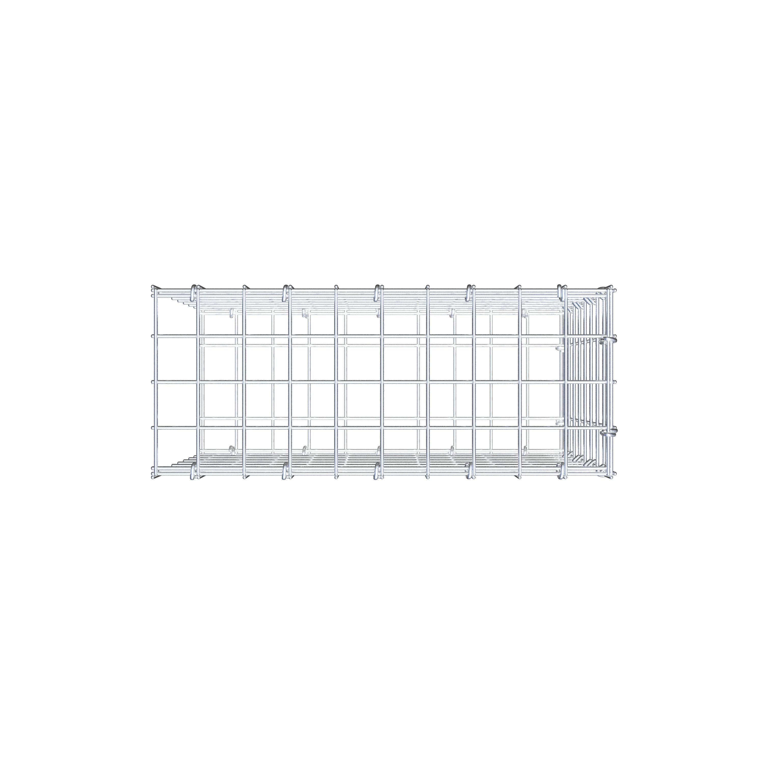 Mounted gabion type 2 50 cm x 40 cm x 20 cm (L x H x D), mesh size 5 cm x 5 cm, C-ring