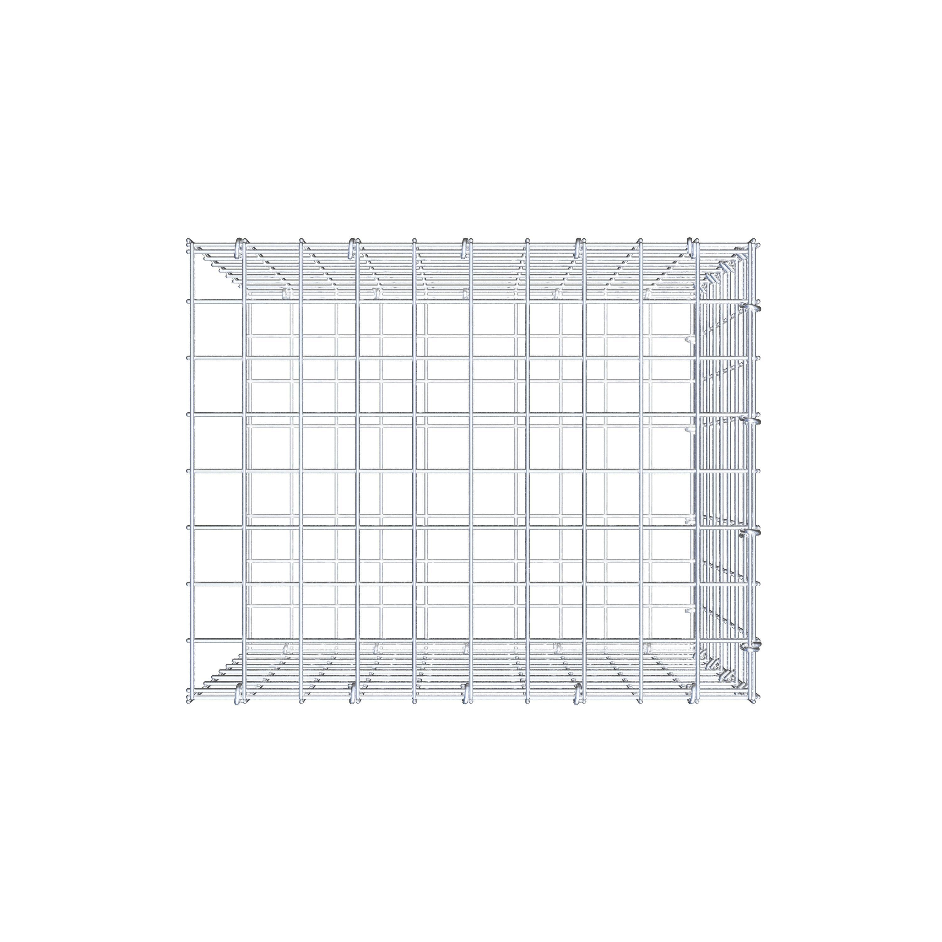 Monteret gabion type 2 50 cm x 40 cm x 40 cm (L x H x D), maskestørrelse 5 cm x 5 cm, C-ring