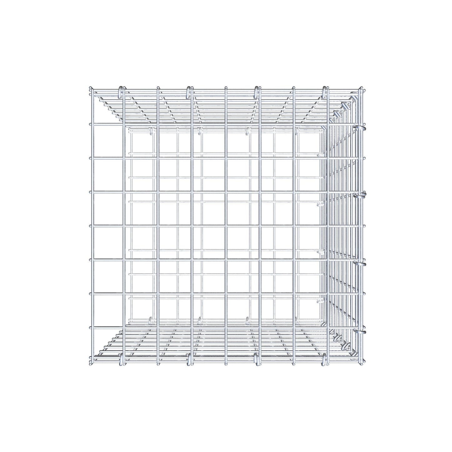 Monteret gabion type 2 50 cm x 40 cm x 40 cm (L x H x D), maskestørrelse 5 cm x 5 cm, C-ring