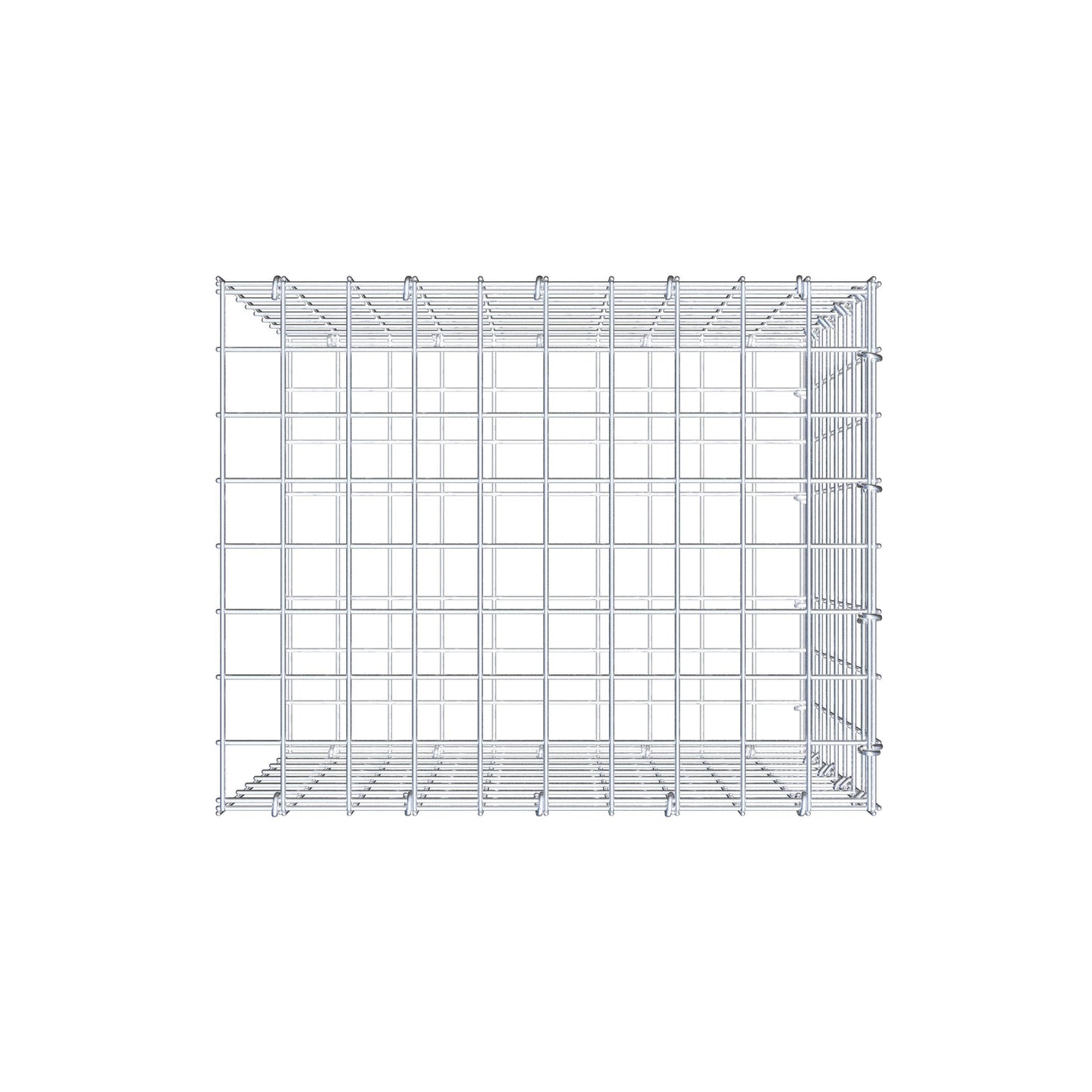 Monteret gabion type 2 50 cm x 40 cm x 40 cm (L x H x D), maskestørrelse 5 cm x 5 cm, C-ring