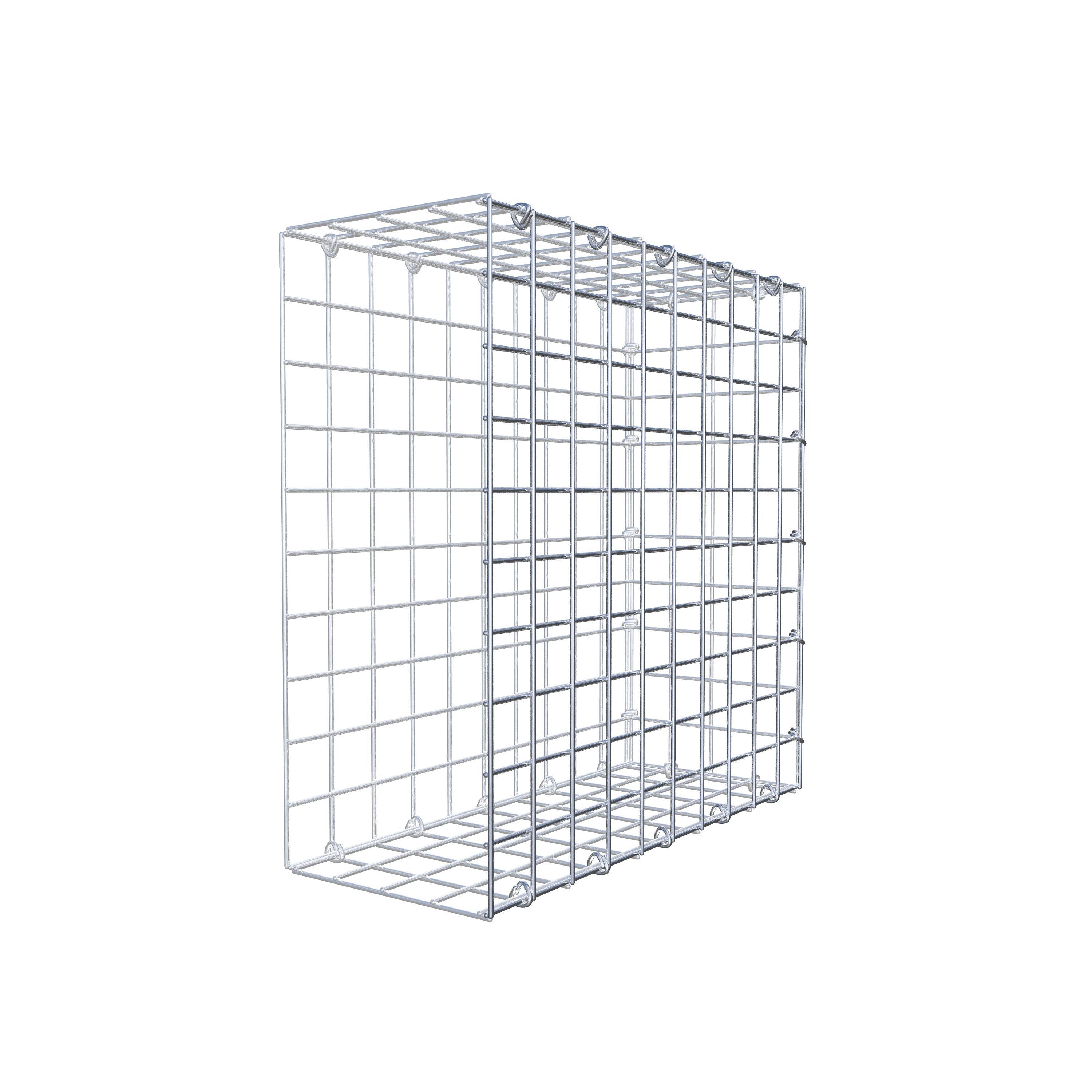 Monteret gabion type 2 50 cm x 50 cm x 20 cm (L x H x D), maskestørrelse 5 cm x 5 cm, C-ring