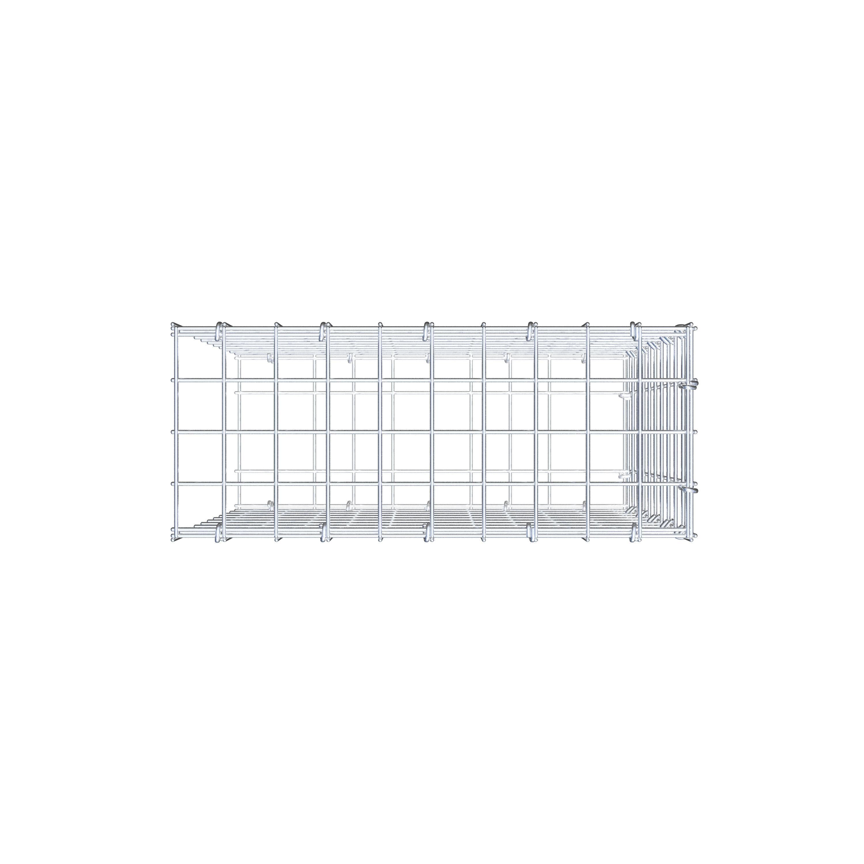 Monteret gabion type 2 50 cm x 50 cm x 20 cm (L x H x D), maskestørrelse 5 cm x 5 cm, C-ring