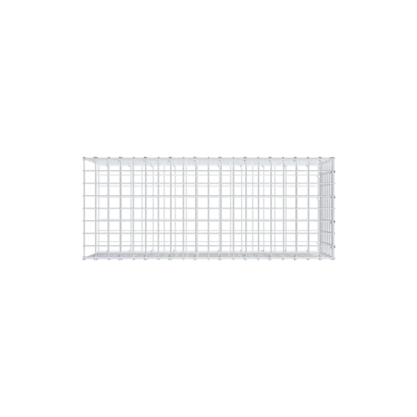 Monteret gabion type 2 100 cm x 40 cm x 40 cm (L x H x D), maskestørrelse 5 cm x 5 cm, C-ring