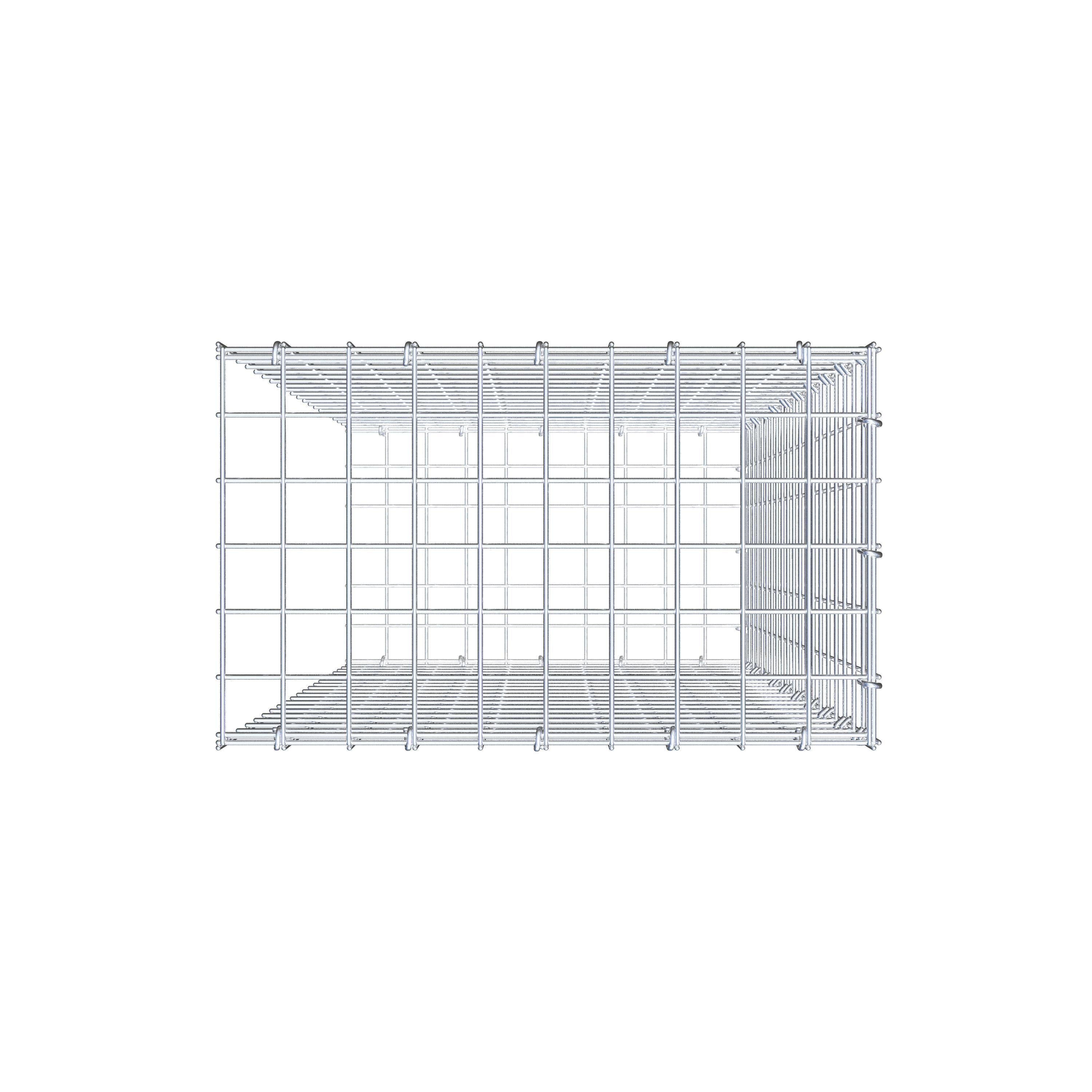 Mounted gabion type 2 100 cm x 50 cm x 30 cm (L x H x D), mesh size 5 cm x 5 cm, C-ring