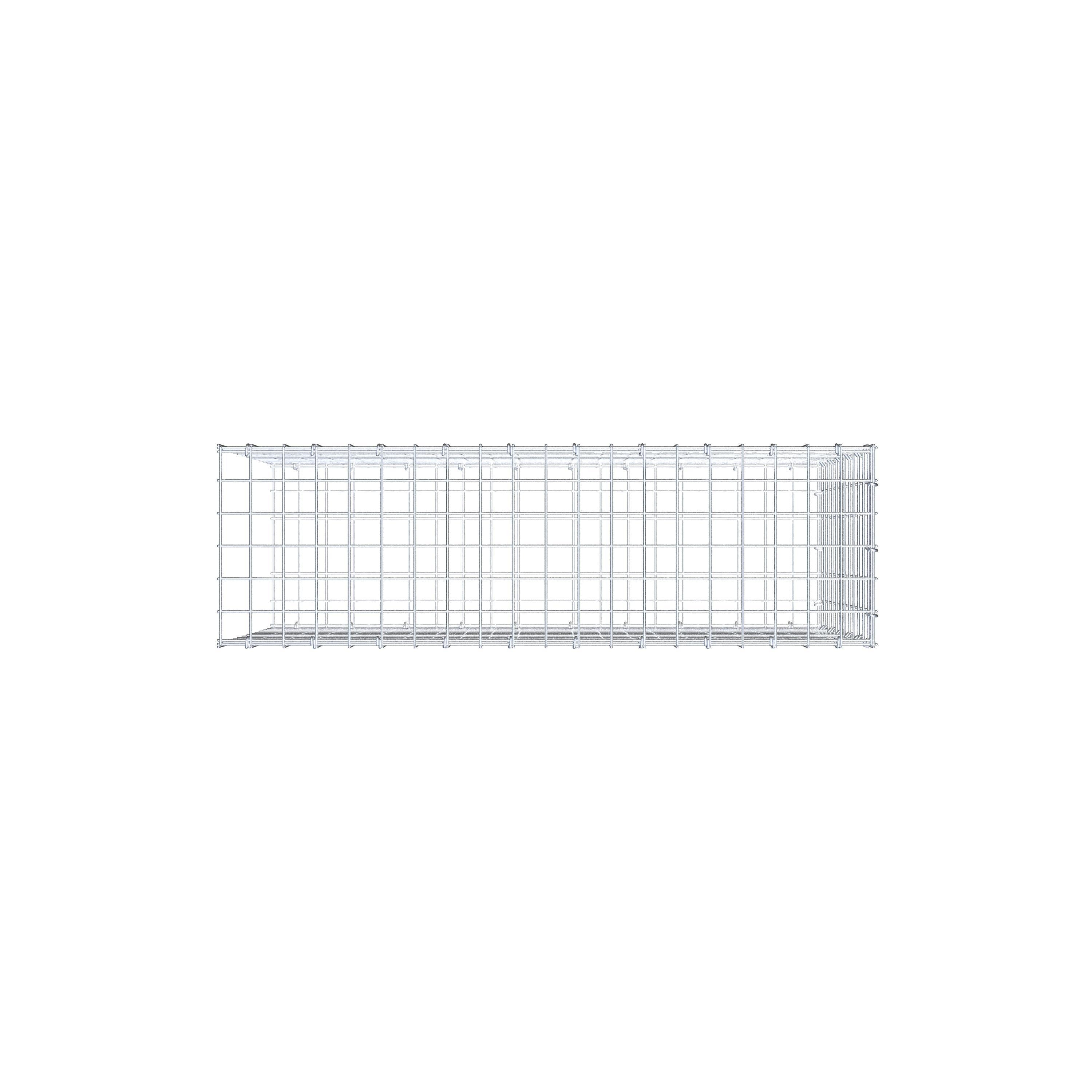 Monteret gabion type 2 100 cm x 60 cm x 30 cm (L x H x D), maskestørrelse 5 cm x 5 cm, C-ring