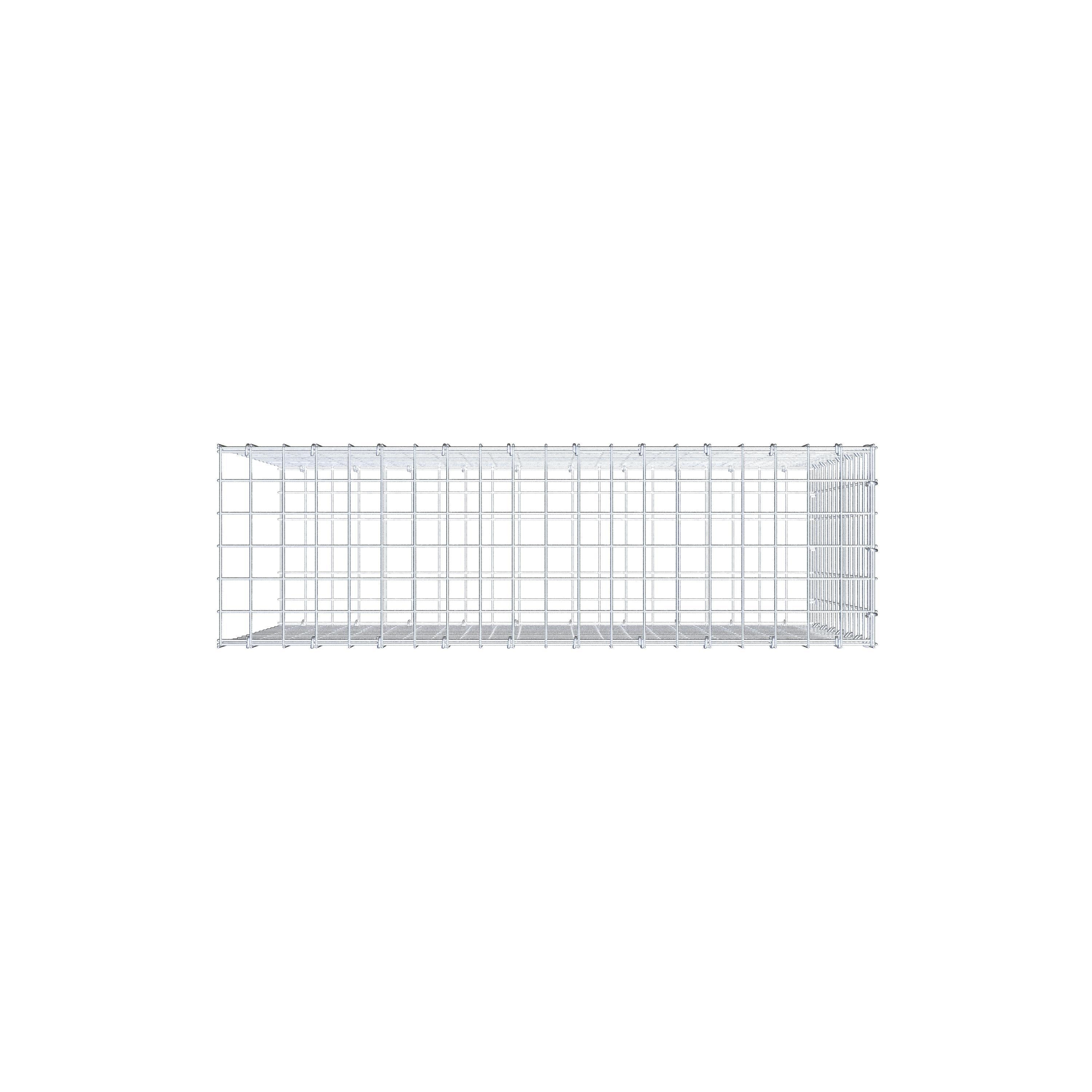 Monteret gabion type 2 100 cm x 70 cm x 30 cm (L x H x D), maskestørrelse 5 cm x 5 cm, C-ring