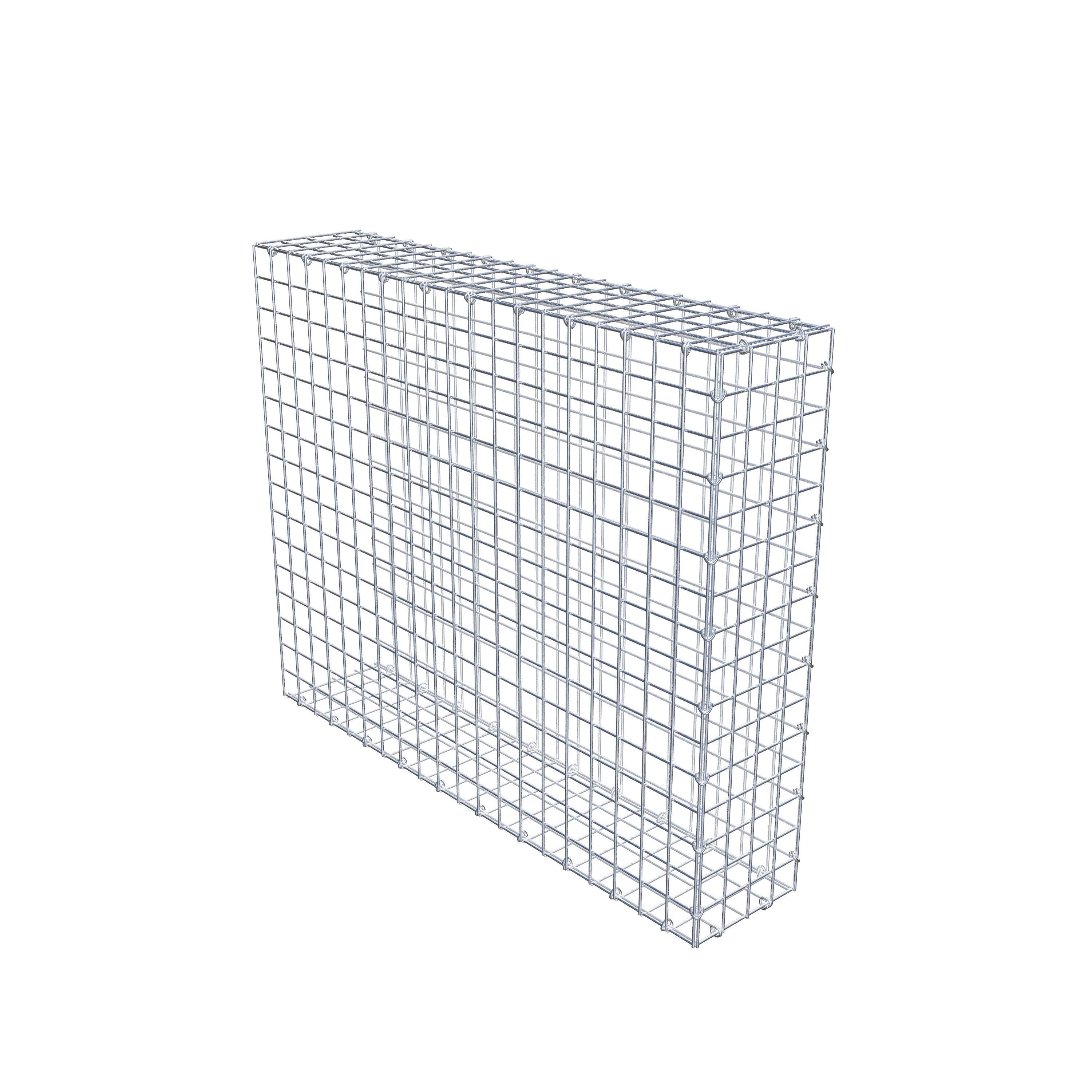 Monteret gabion type 2 100 cm x 80 cm x 20 cm (L x H x D), maskestørrelse 5 cm x 5 cm, C-ring