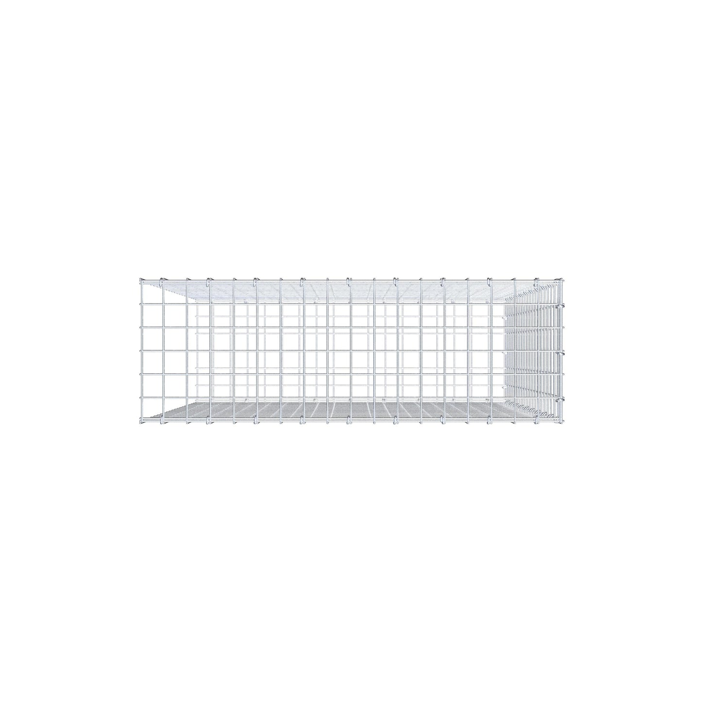 Mounted gabion type 2 100 cm x 90 cm x 30 cm (L x H x D), mesh size 5 cm x 5 cm, C-ring