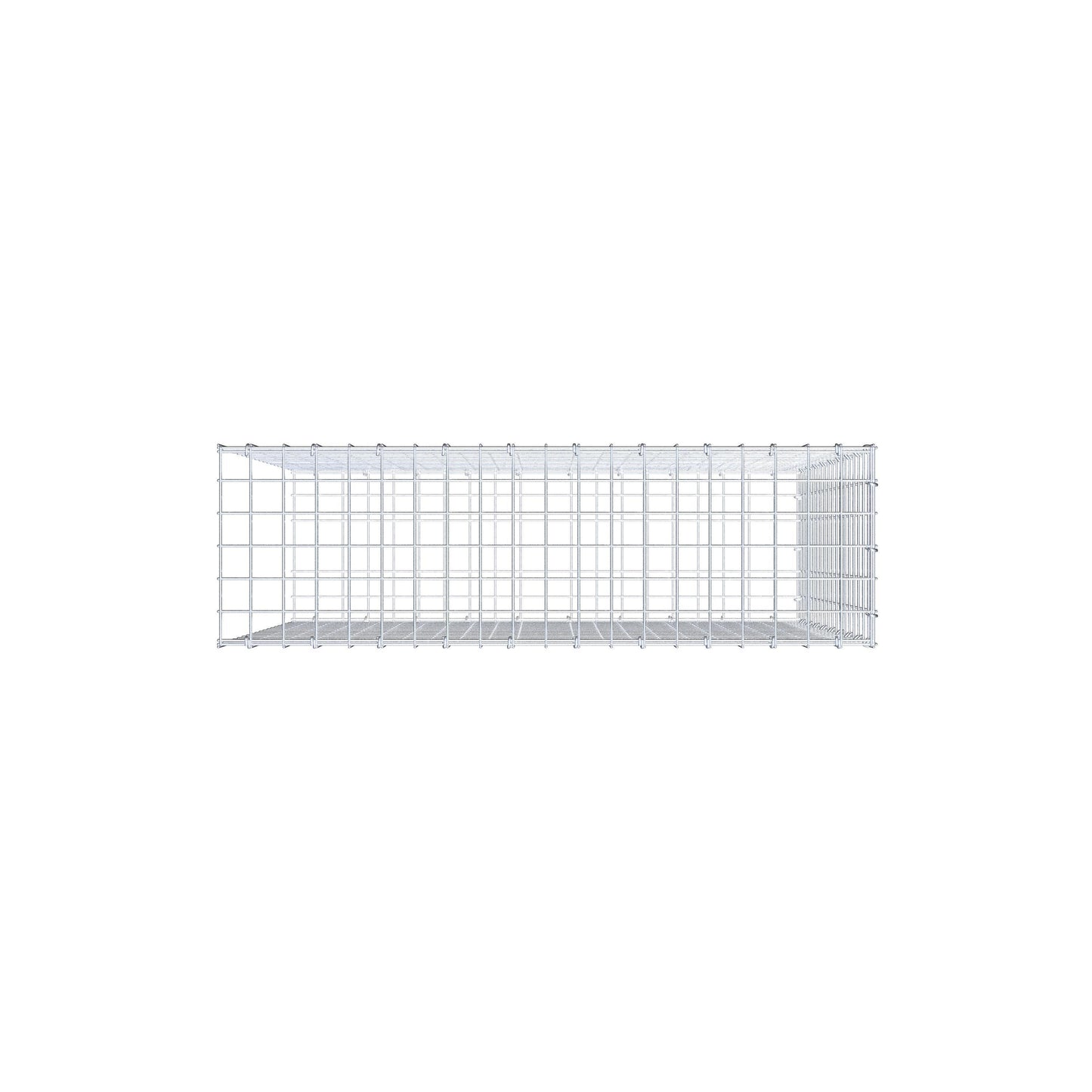 Mounted gabion type 2 100 cm x 90 cm x 30 cm (L x H x D), mesh size 5 cm x 5 cm, C-ring
