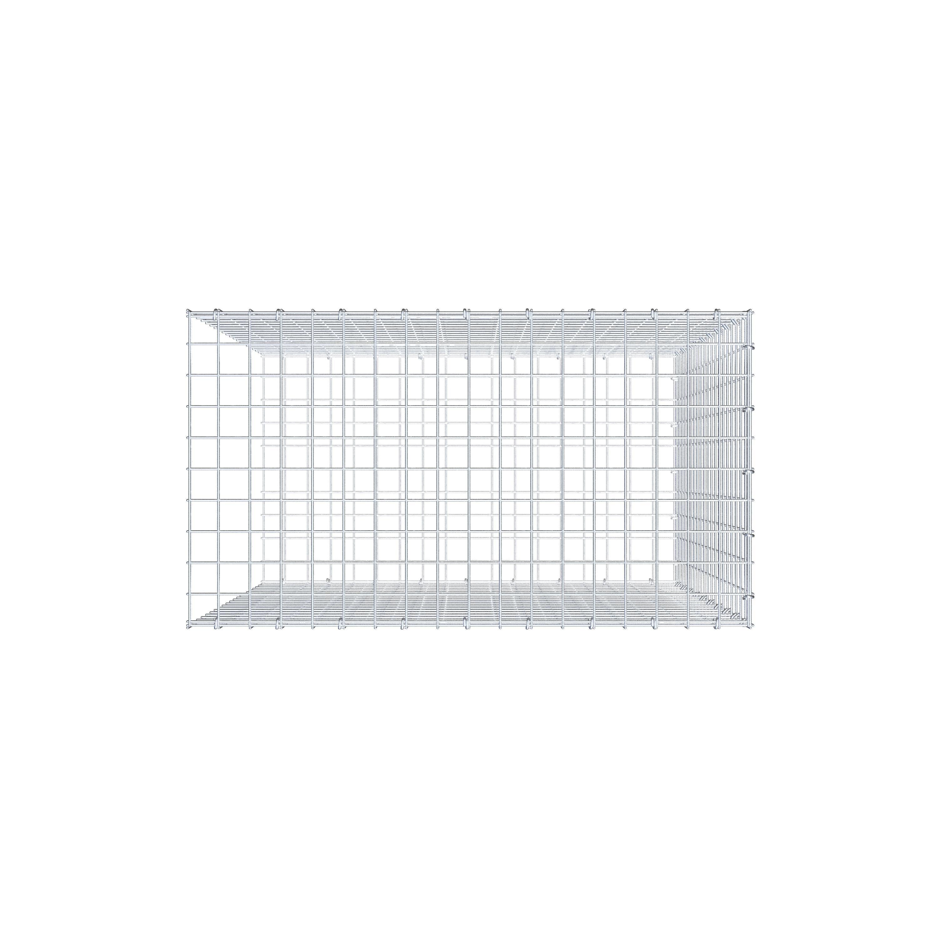 Monteret gabion type 2 100 cm x 90 cm x 50 cm (L x H x D), maskestørrelse 5 cm x 5 cm, C-ring