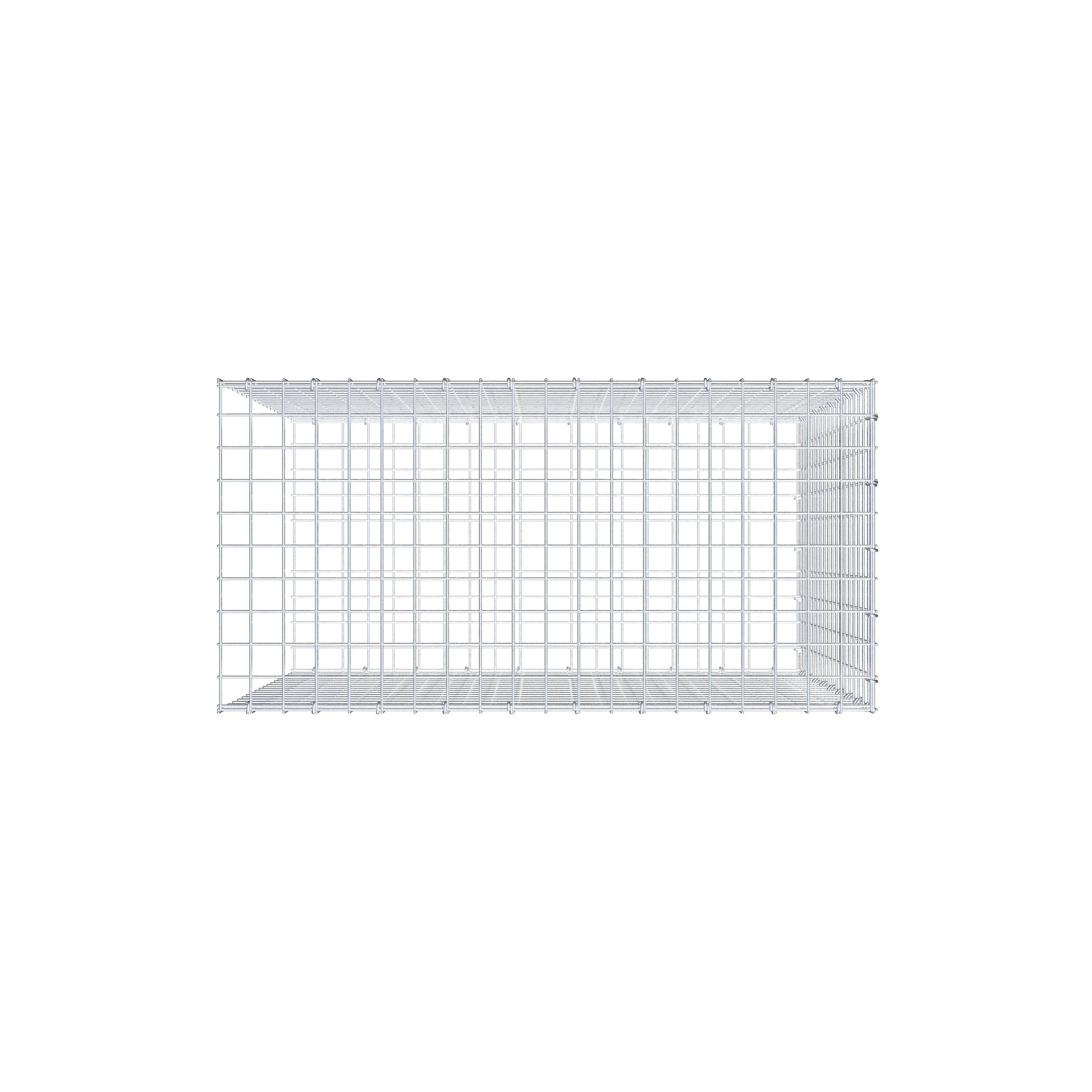 Mounted gabion type 2 100 cm x 90 cm x 50 cm (L x H x D), mesh size 5 cm x 5 cm, C-ring