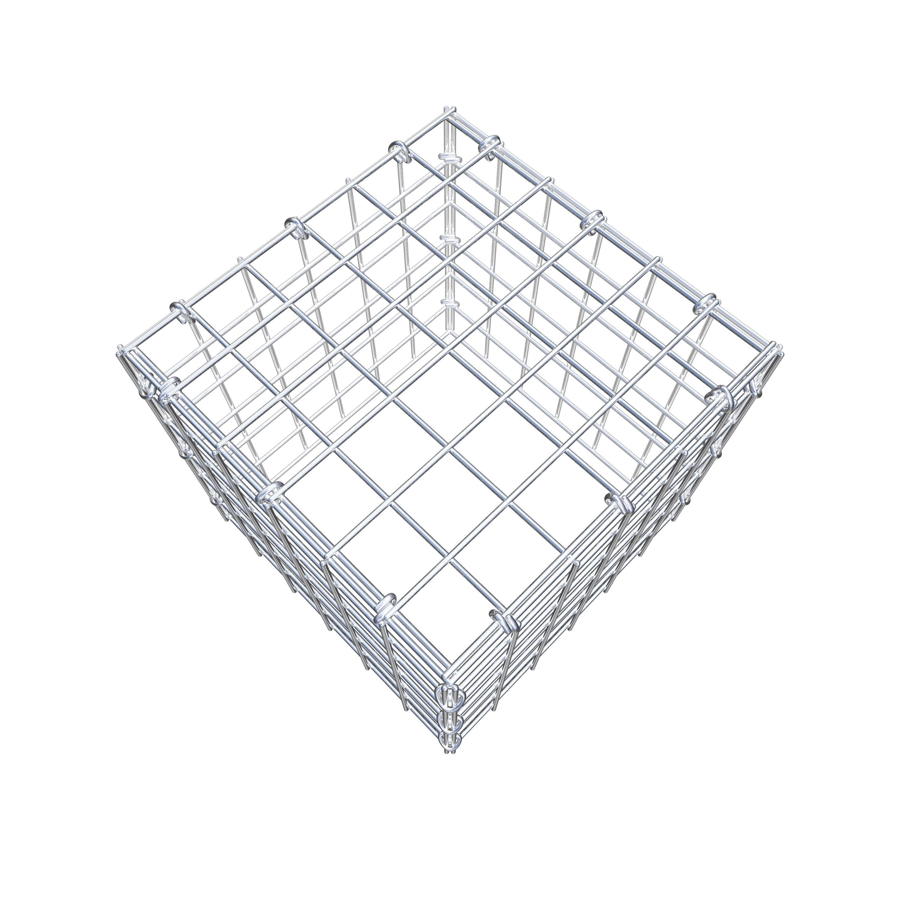 Mounted gabion type 3 30 cm x 30 cm x 30 cm (L x H x D), mesh size 5 cm x 5 cm, C-ring