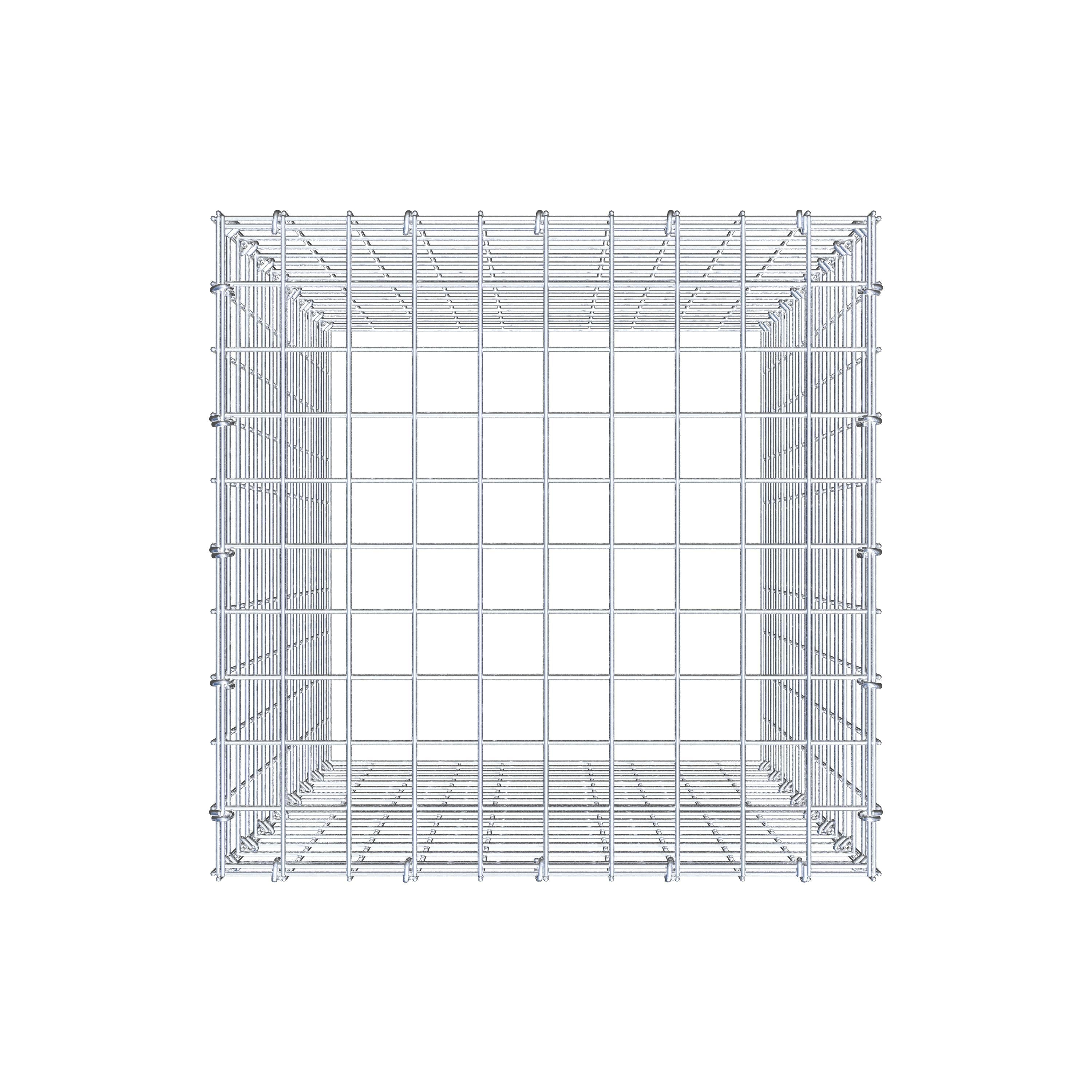 Monteret gabion type 3 80 cm x 50 cm x 50 cm (L x H x D), maskestørrelse 5 cm x 5 cm, C-ring