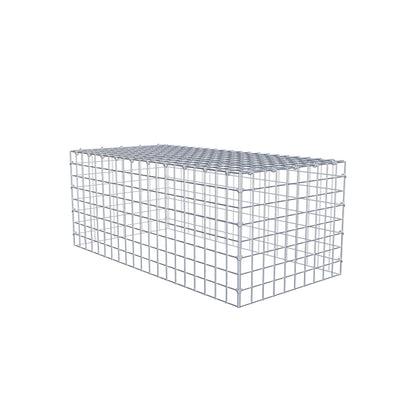 Monteret gabion type 3 100 cm x 40 cm x 50 cm (L x H x D), maskestørrelse 5 cm x 5 cm, C-ring
