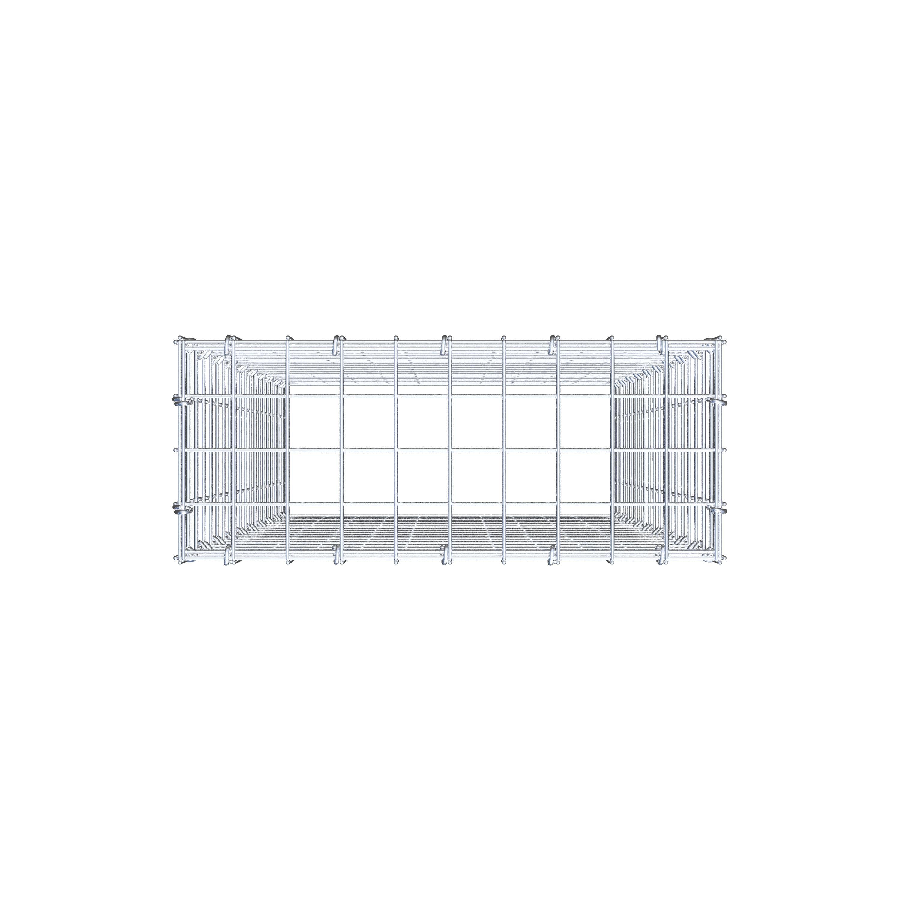 Monteret gabion type 3 100 cm x 50 cm x 20 cm (L x H x D), maskestørrelse 5 cm x 5 cm, C-ring