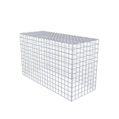 Typ 3 påbyggnadsgabion 100 cm x 60 cm x 40 cm (L x H x D), maskstorlek 5 cm x 5 cm, C-ring