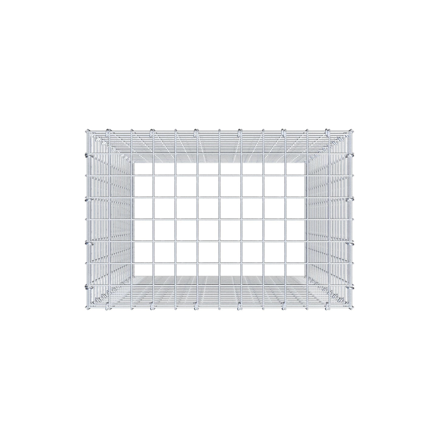 Typ 3 påbyggnadsgabion 100 cm x 60 cm x 40 cm (L x H x D), maskstorlek 5 cm x 5 cm, C-ring