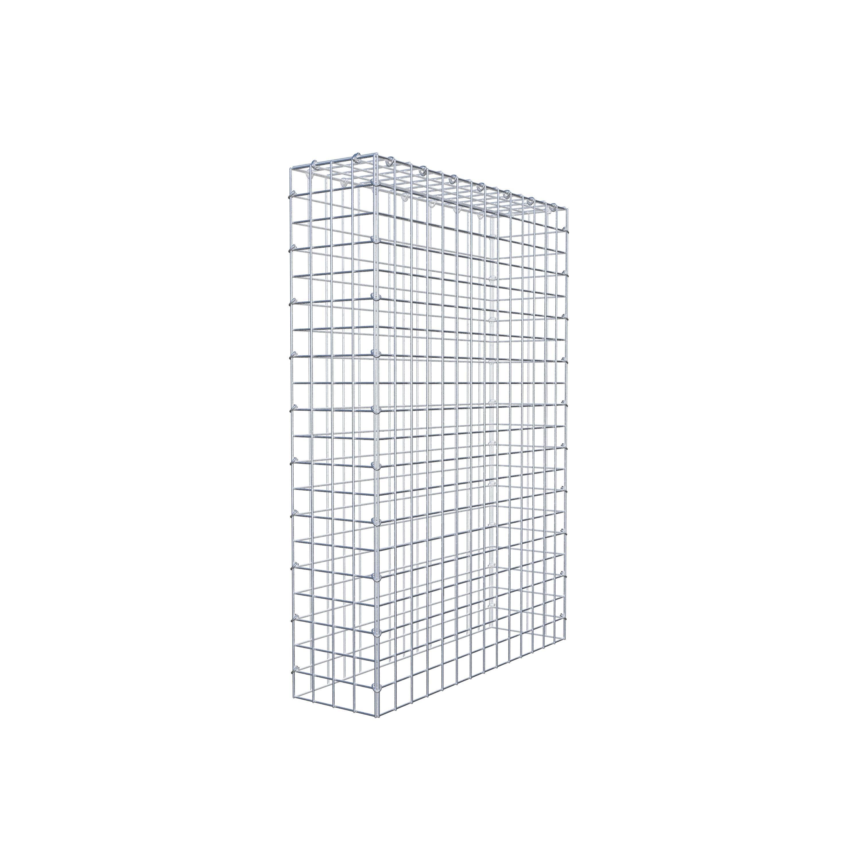 Monteret gabion type 3 100 cm x 70 cm x 20 cm (L x H x D), maskestørrelse 5 cm x 5 cm, C-ring