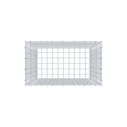 Monteret gabion type 3 100 cm x 70 cm x 40 cm (L x H x D), maskestørrelse 5 cm x 5 cm, C-ring