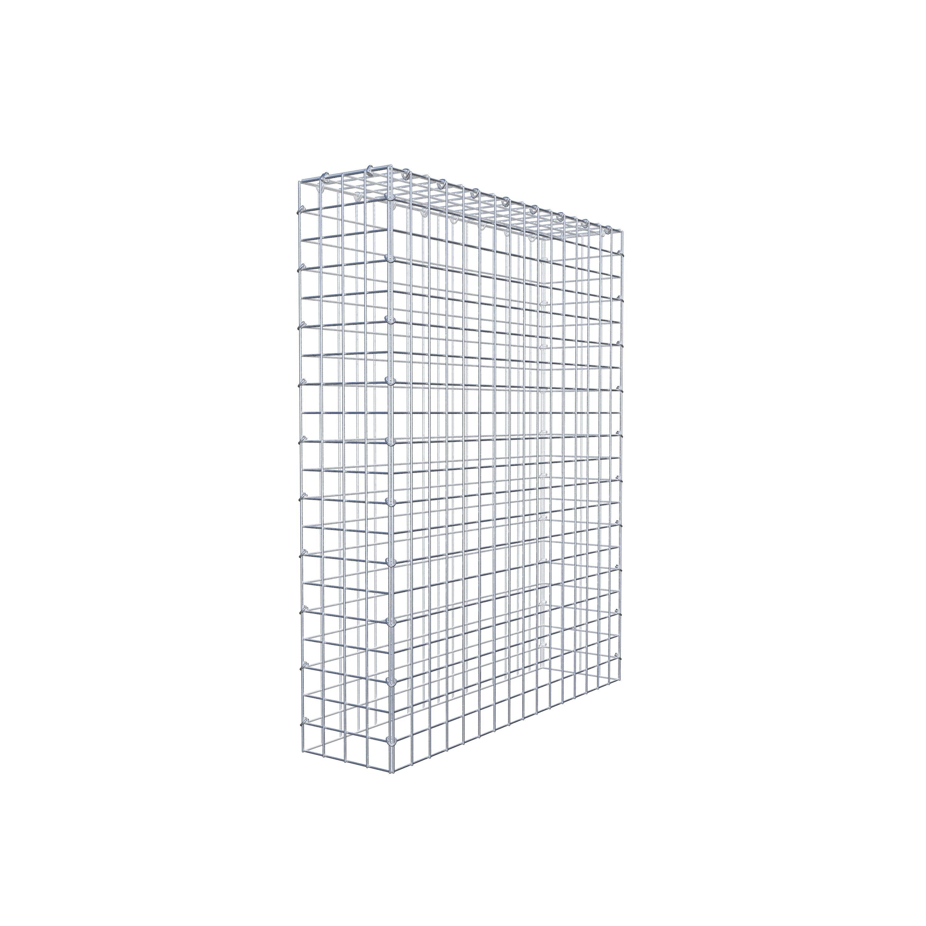 Monteret gabion type 3 100 cm x 80 cm x 20 cm (L x H x D), maskestørrelse 5 cm x 5 cm, C-ring