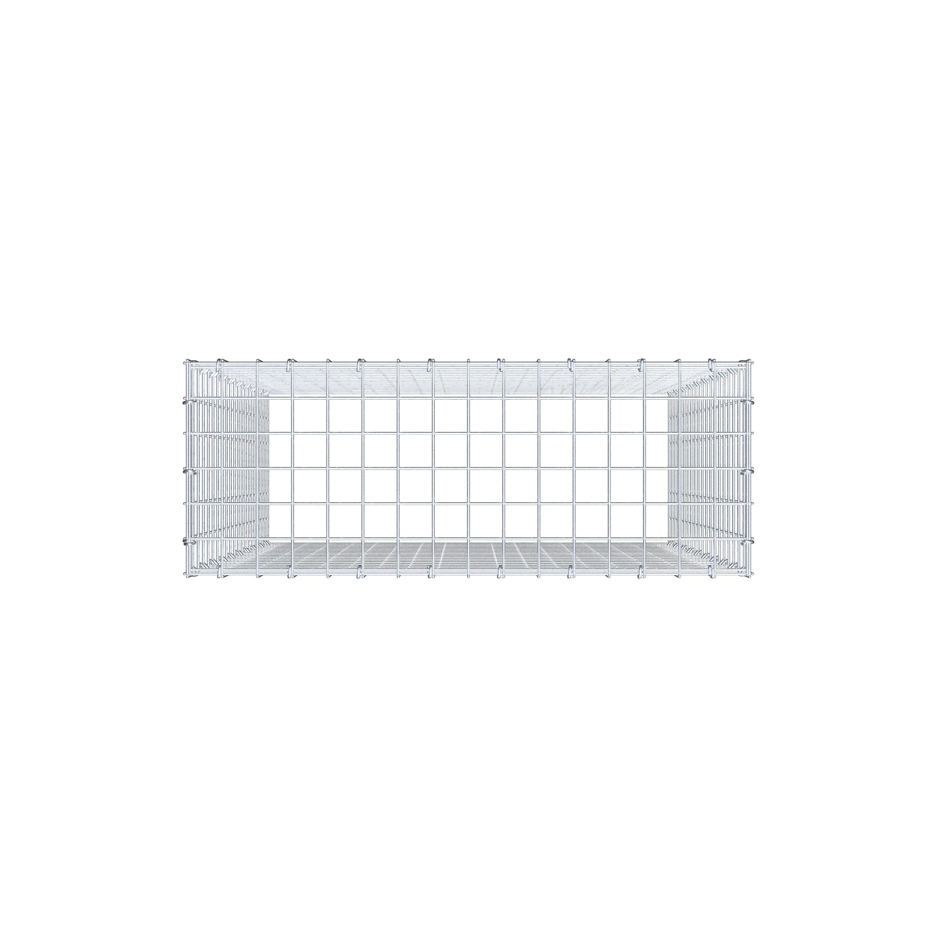 Mounted gabion type 3 100 cm x 80 cm x 30 cm (L x H x D), mesh size 5 cm x 5 cm, C-ring