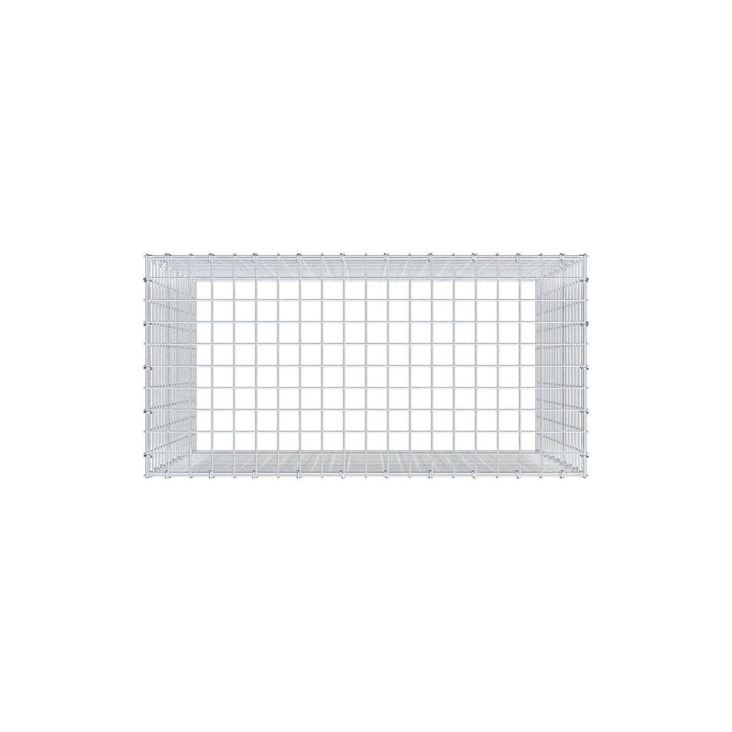 Monteret gabion type 3 100 cm x 90 cm x 50 cm (L x H x D), maskestørrelse 5 cm x 5 cm, C-ring