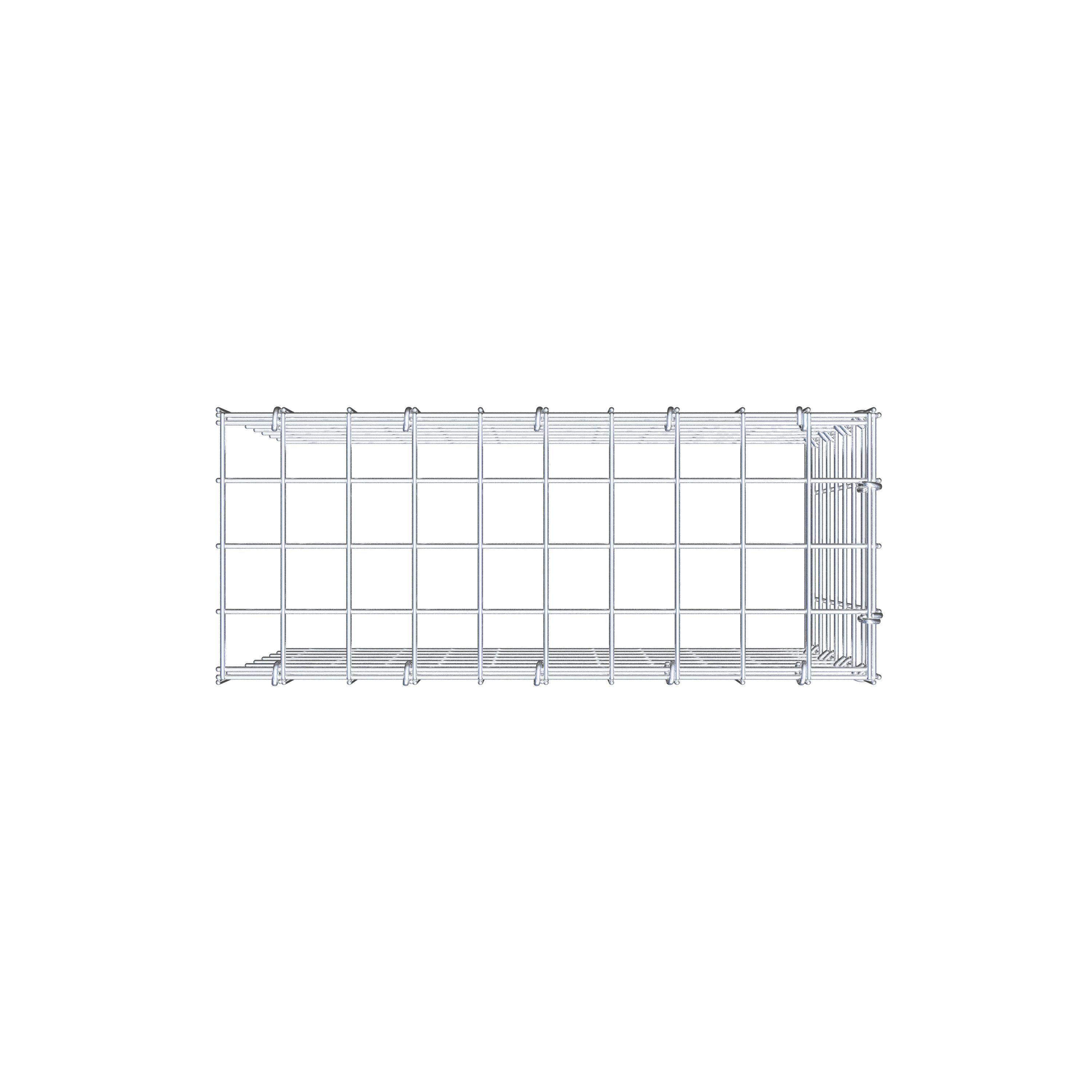 Monteret gabion type 4 50 cm x 40 cm x 20 cm (L x H x D), maskestørrelse 5 cm x 5 cm, C-ring