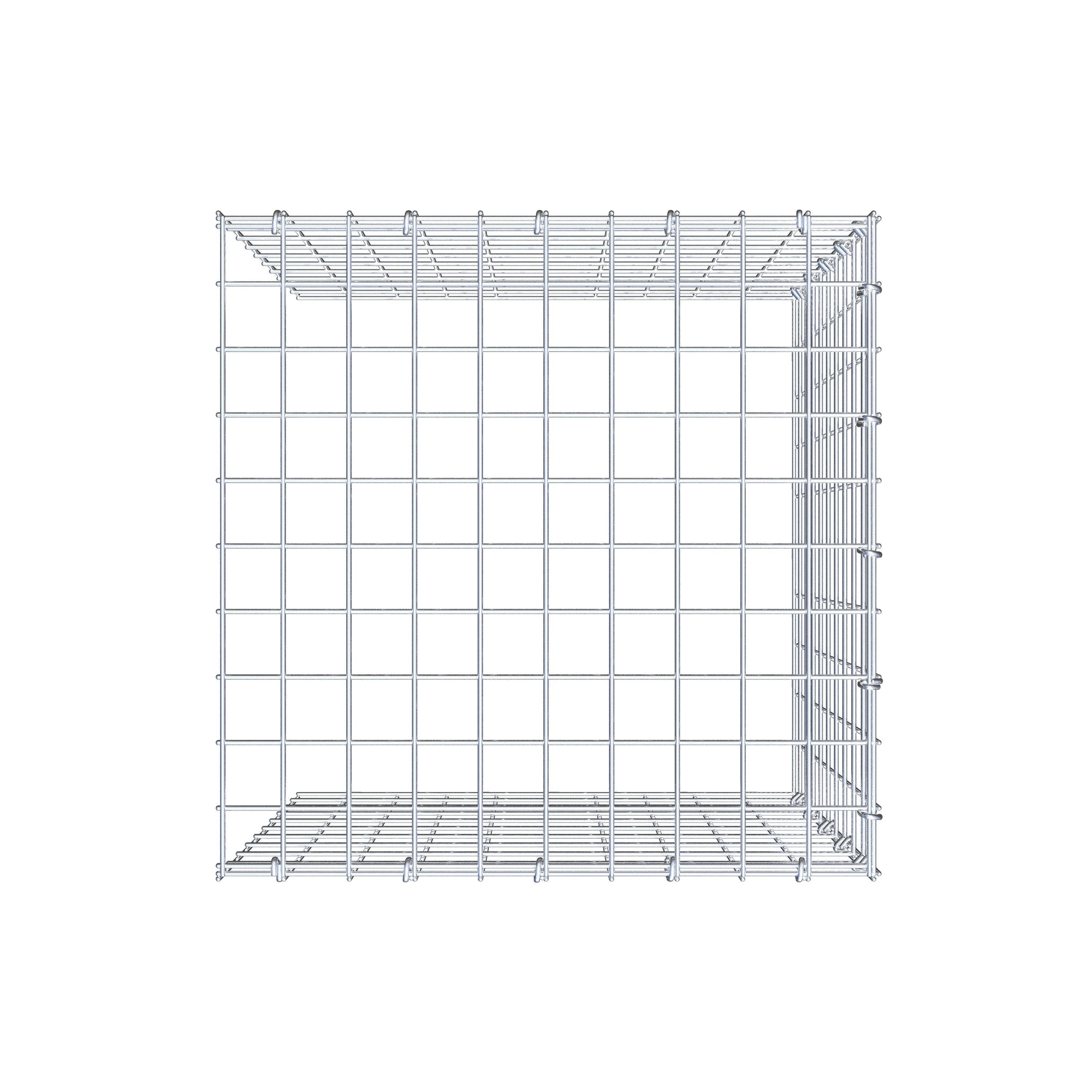 Monteret gabion type 4 50 cm x 50 cm x 50 cm (L x H x D), maskestørrelse 5 cm x 5 cm, C-ring