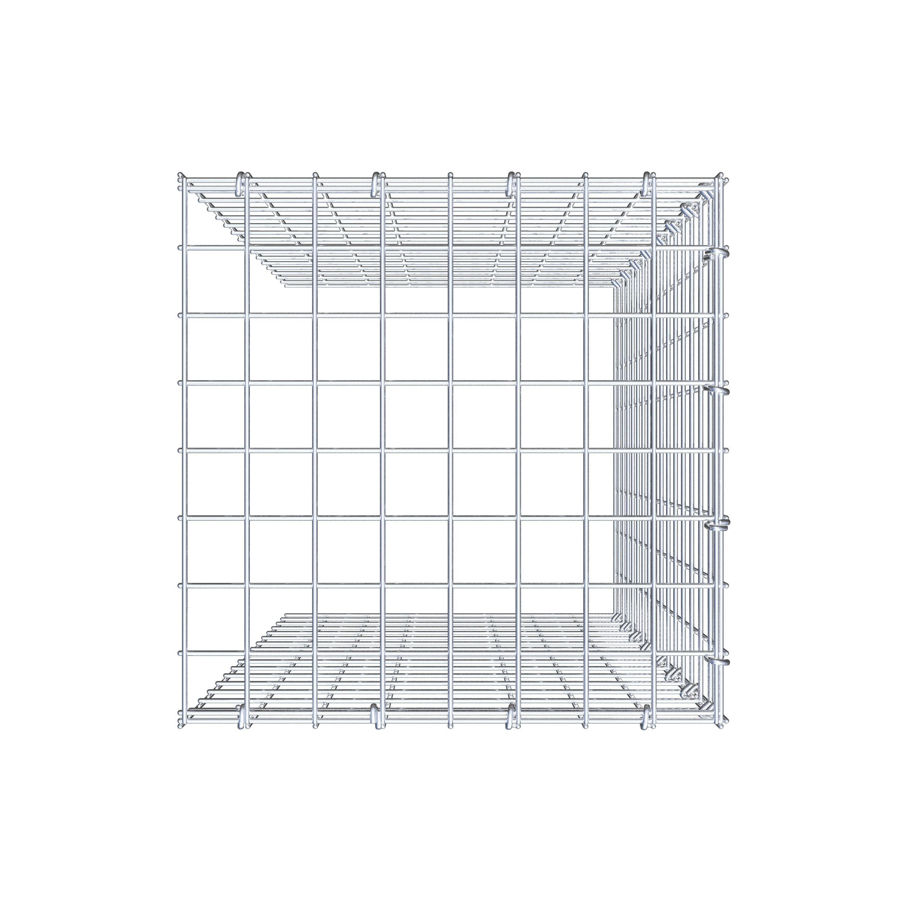 Monteret gabion type 4 80 cm x 40 cm x 40 cm (L x H x D), maskestørrelse 5 cm x 5 cm, C-ring