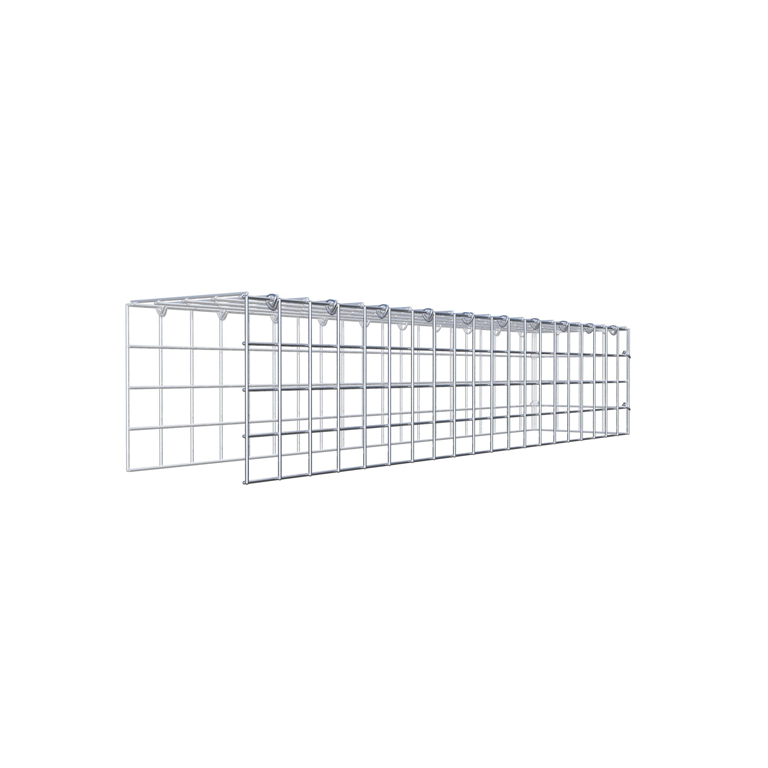 Monteret gabion type 4 100 cm x 20 cm x 20 cm (L x H x D), maskestørrelse 5 cm x 5 cm, C-ring