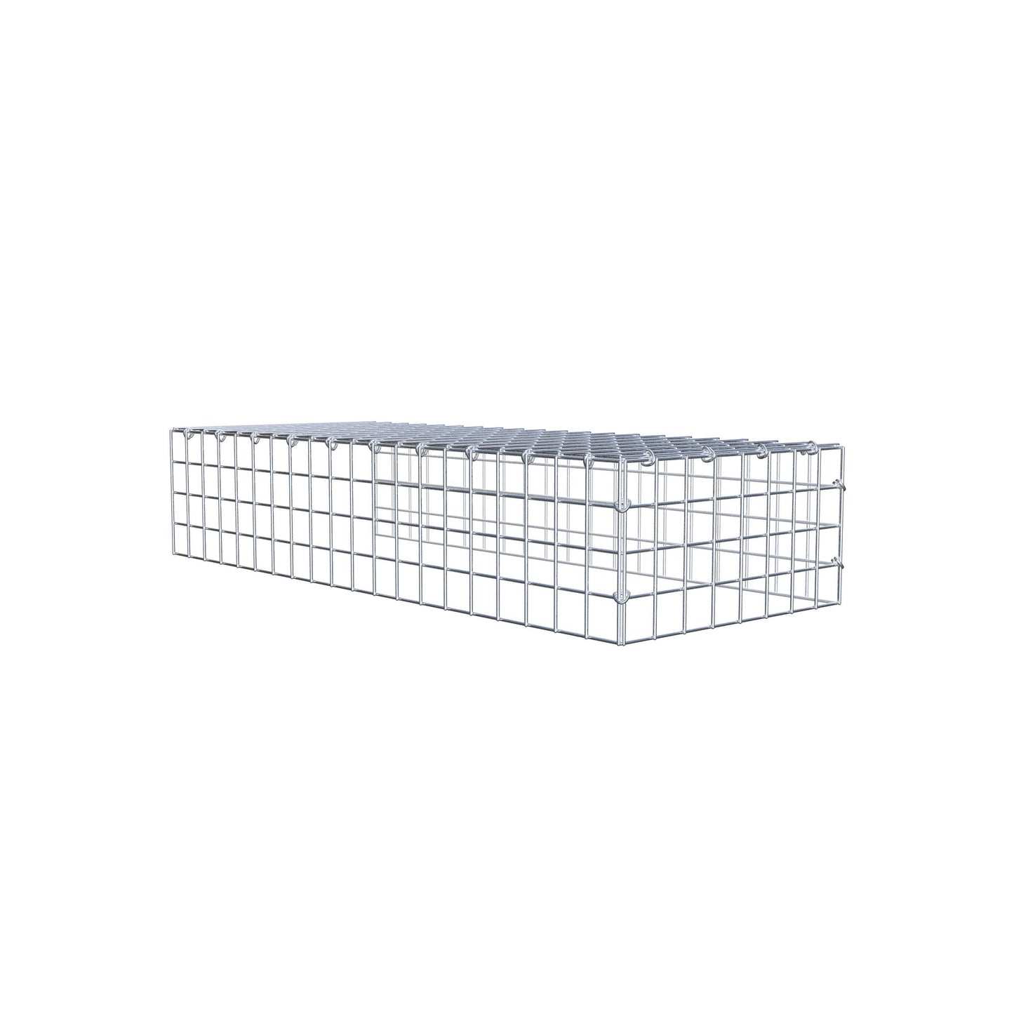 Gavión complementario de tipo 4 100 cm x 20 cm x 40 cm (largo x alto x fondo), malla 5 cm x 5 cm, anillo en C