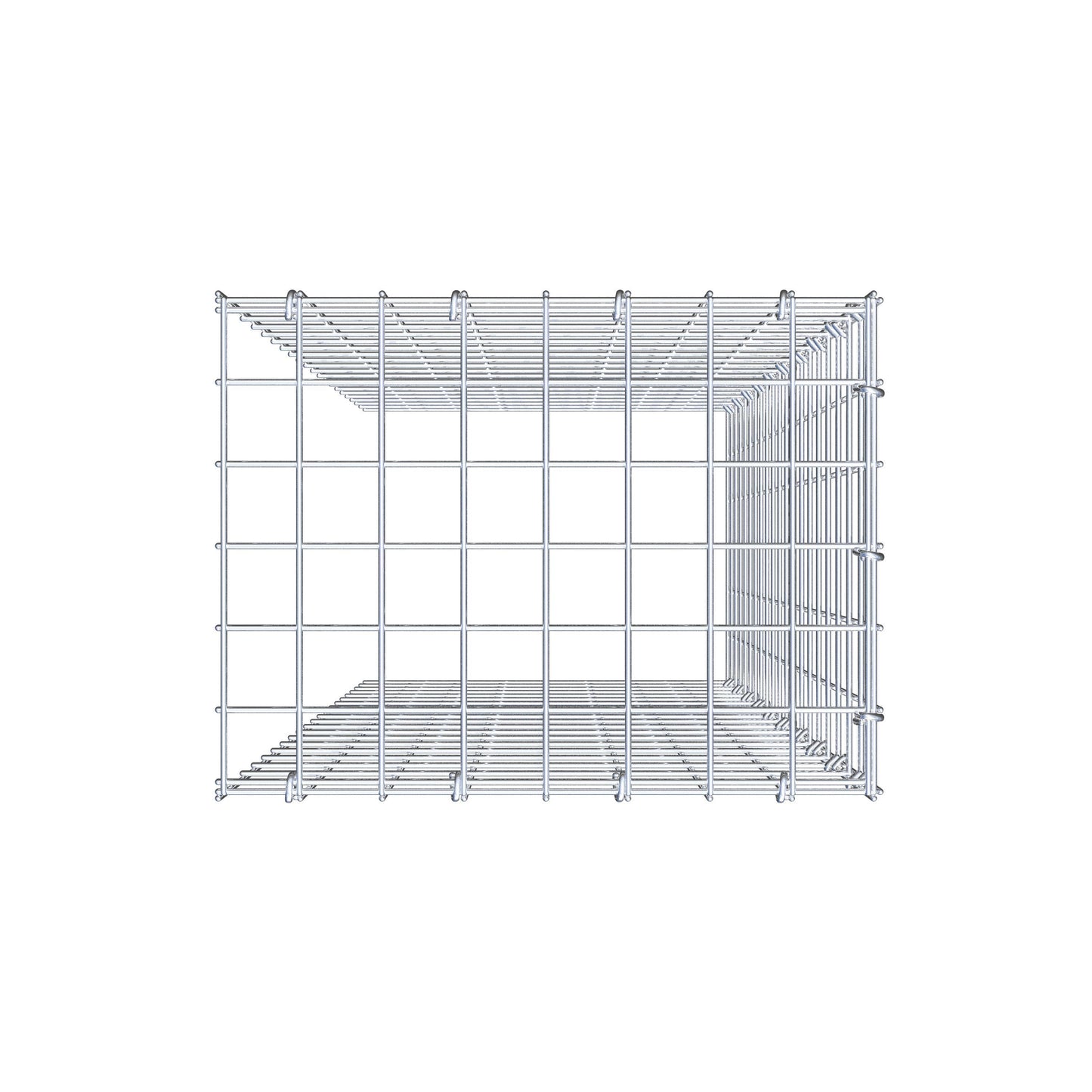 Mounted gabion type 4 100 cm x 40 cm x 30 cm (L x H x D), mesh size 5 cm x 5 cm, C-ring