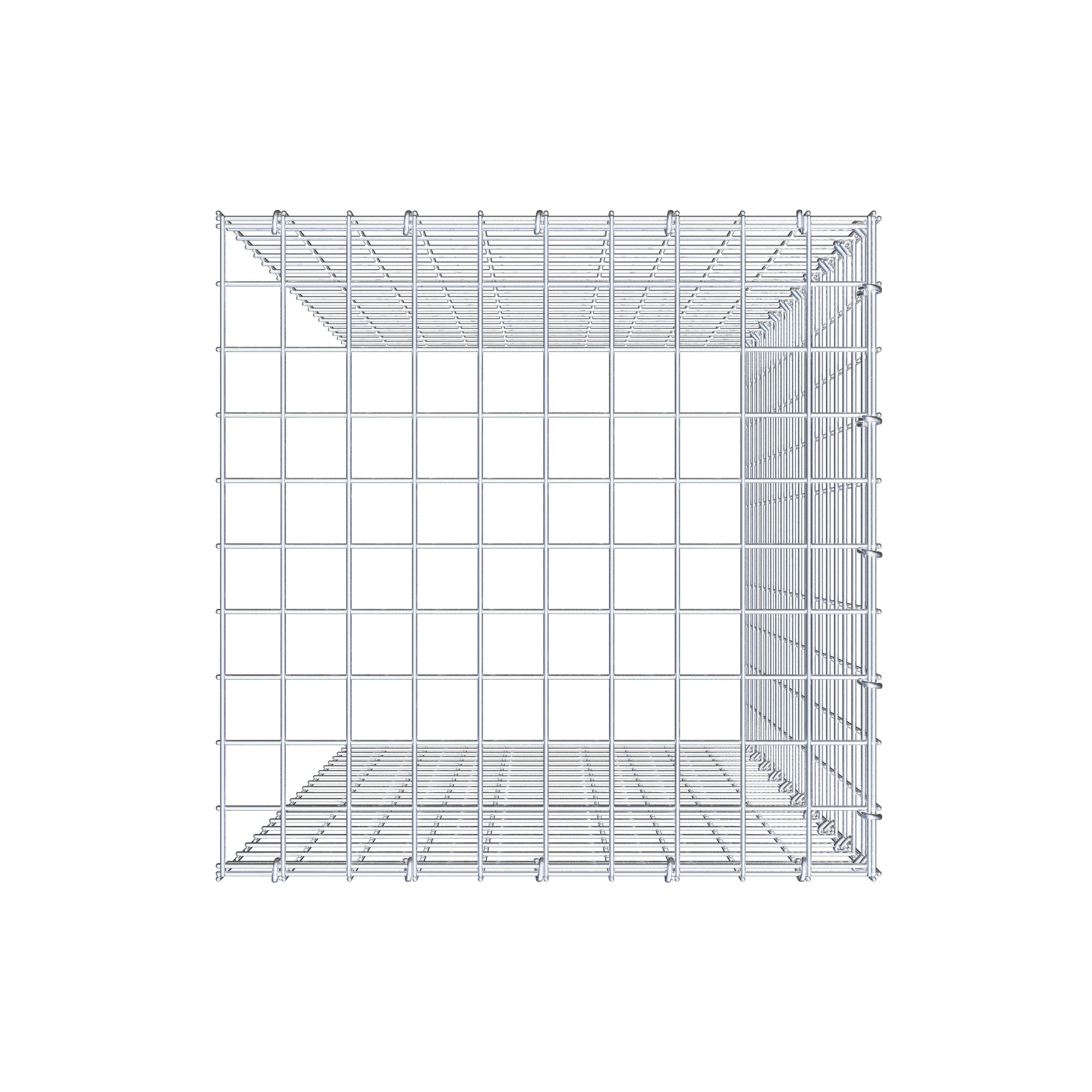 Monteret gabion type 4 100 cm x 50 cm x 50 cm (L x H x D), maskestørrelse 5 cm x 5 cm, C-ring