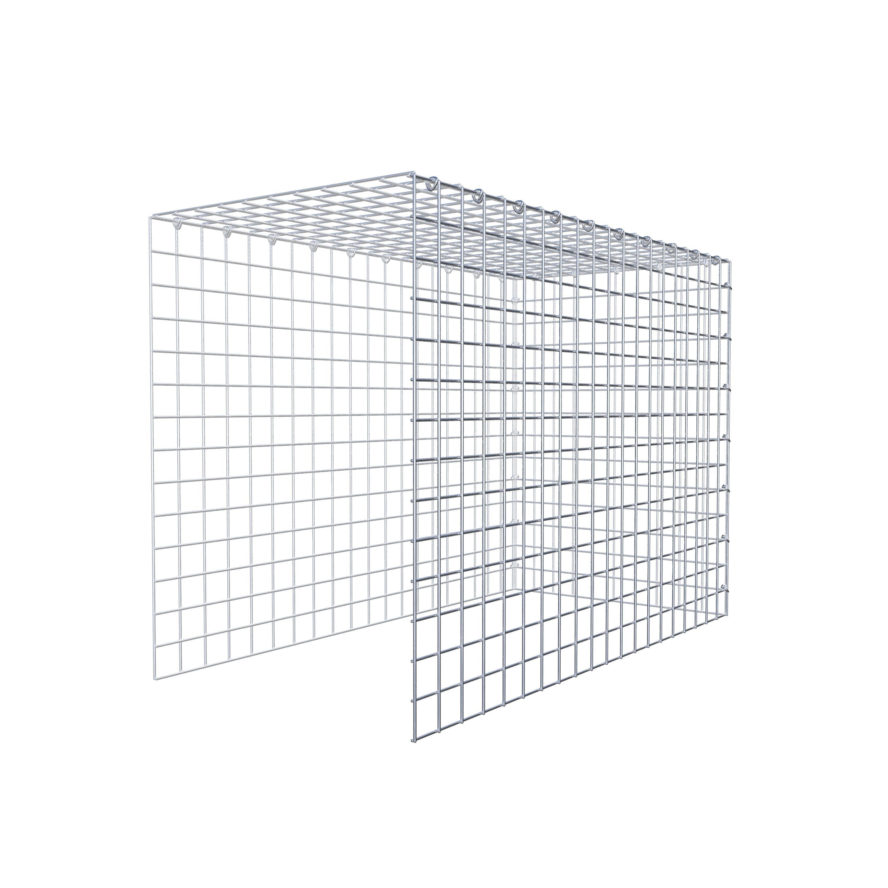 Mounted gabion type 4 100 cm x 70 cm x 50 cm (L x H x D), mesh size 5 cm x 5 cm, C-ring