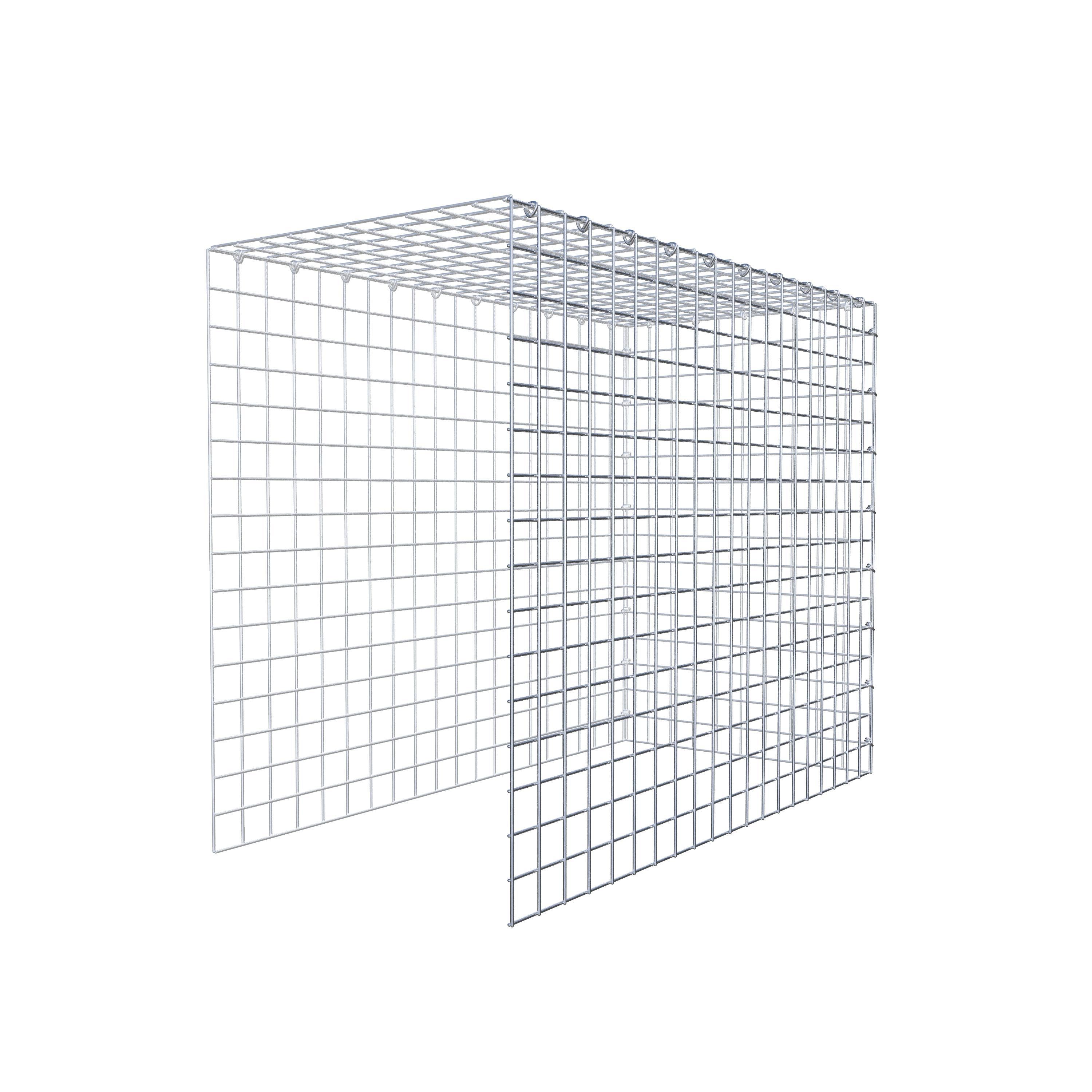 Monteret gabion type 4 100 cm x 80 cm x 50 cm (L x H x D), maskestørrelse 5 cm x 5 cm, C-ring