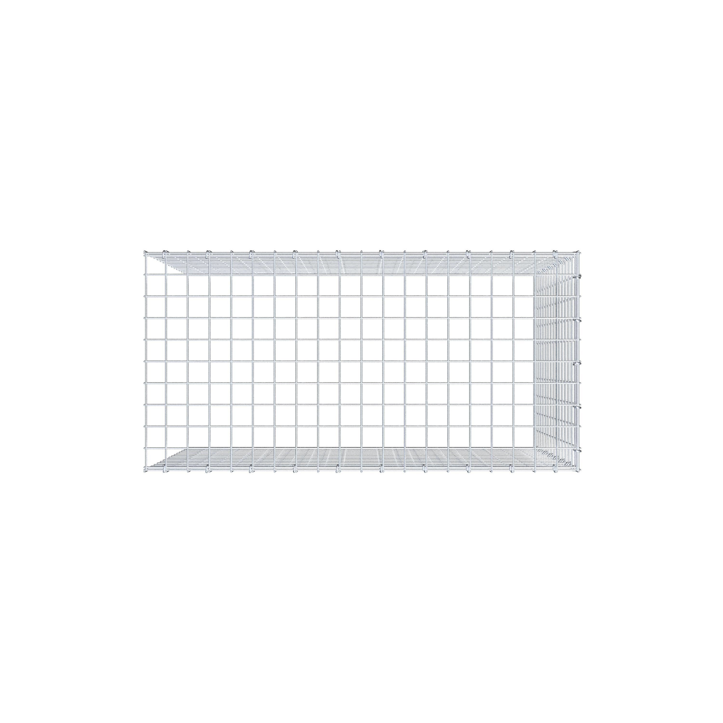 Monteret gabion type 4 100 cm x 80 cm x 50 cm (L x H x D), maskestørrelse 5 cm x 5 cm, C-ring