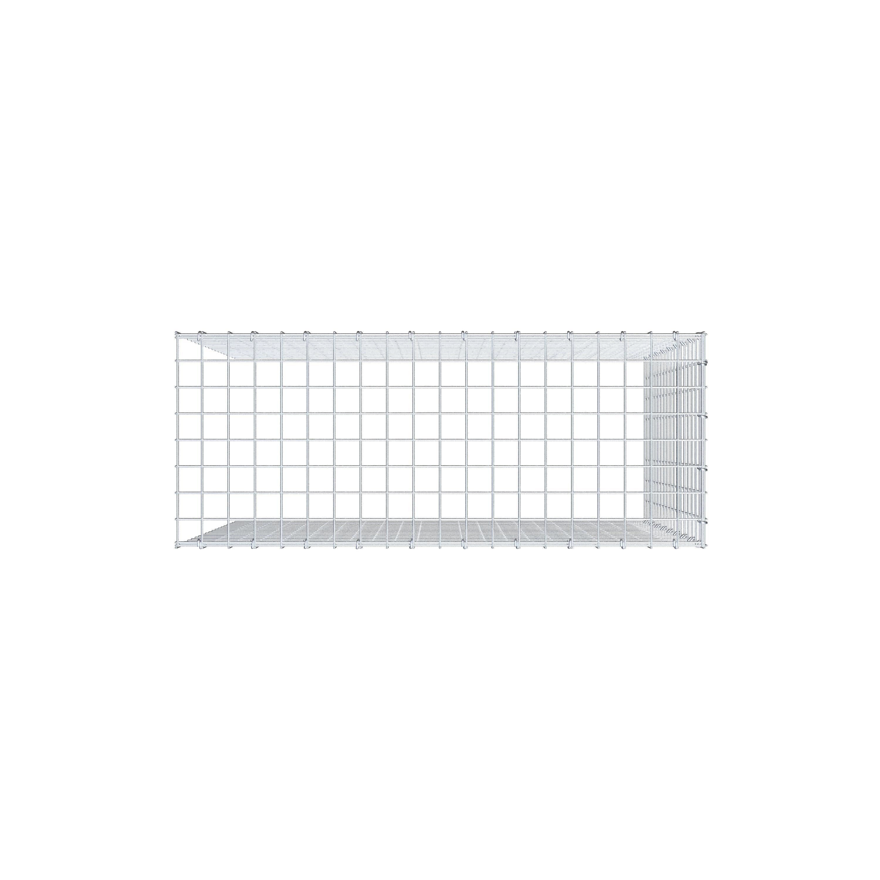 Monteret gabion type 4 100 cm x 90 cm x 40 cm (L x H x D), maskestørrelse 5 cm x 5 cm, C-ring