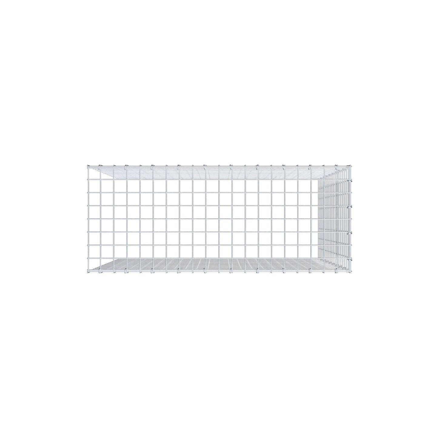 Monteret gabion type 4 100 cm x 100 cm x 40 cm (L x H x D), maskestørrelse 5 cm x 5 cm, C-ring