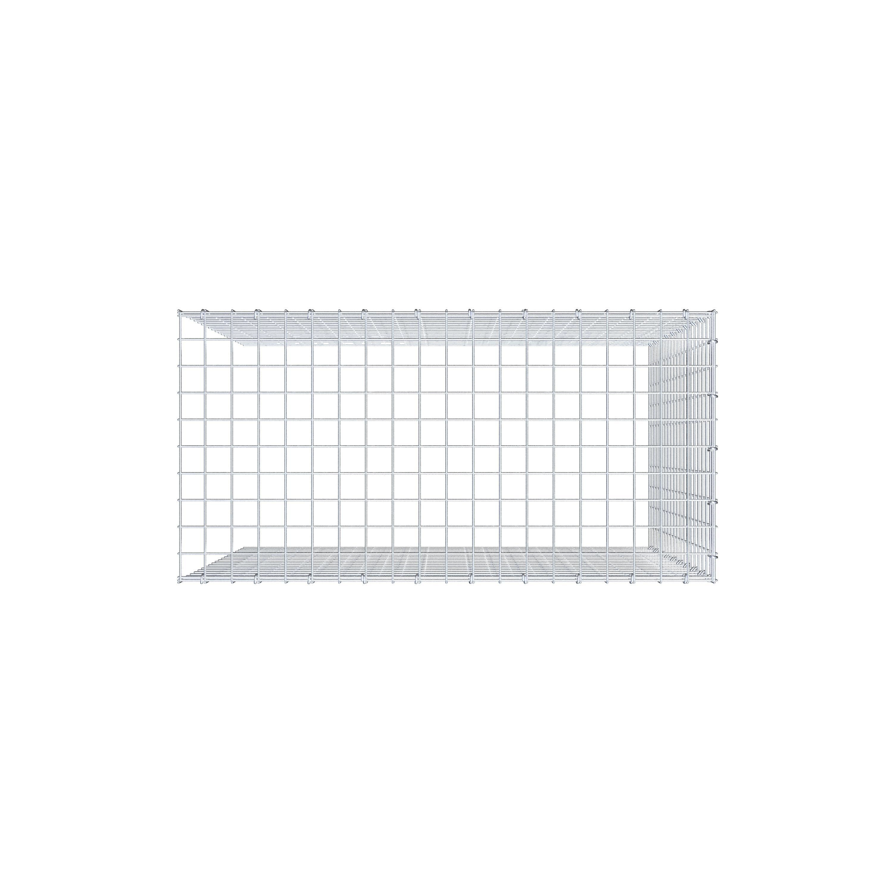 Monteret gabion type 4 100 cm x 100 cm x 50 cm (L x H x D), maskestørrelse 5 cm x 5 cm, C-ring