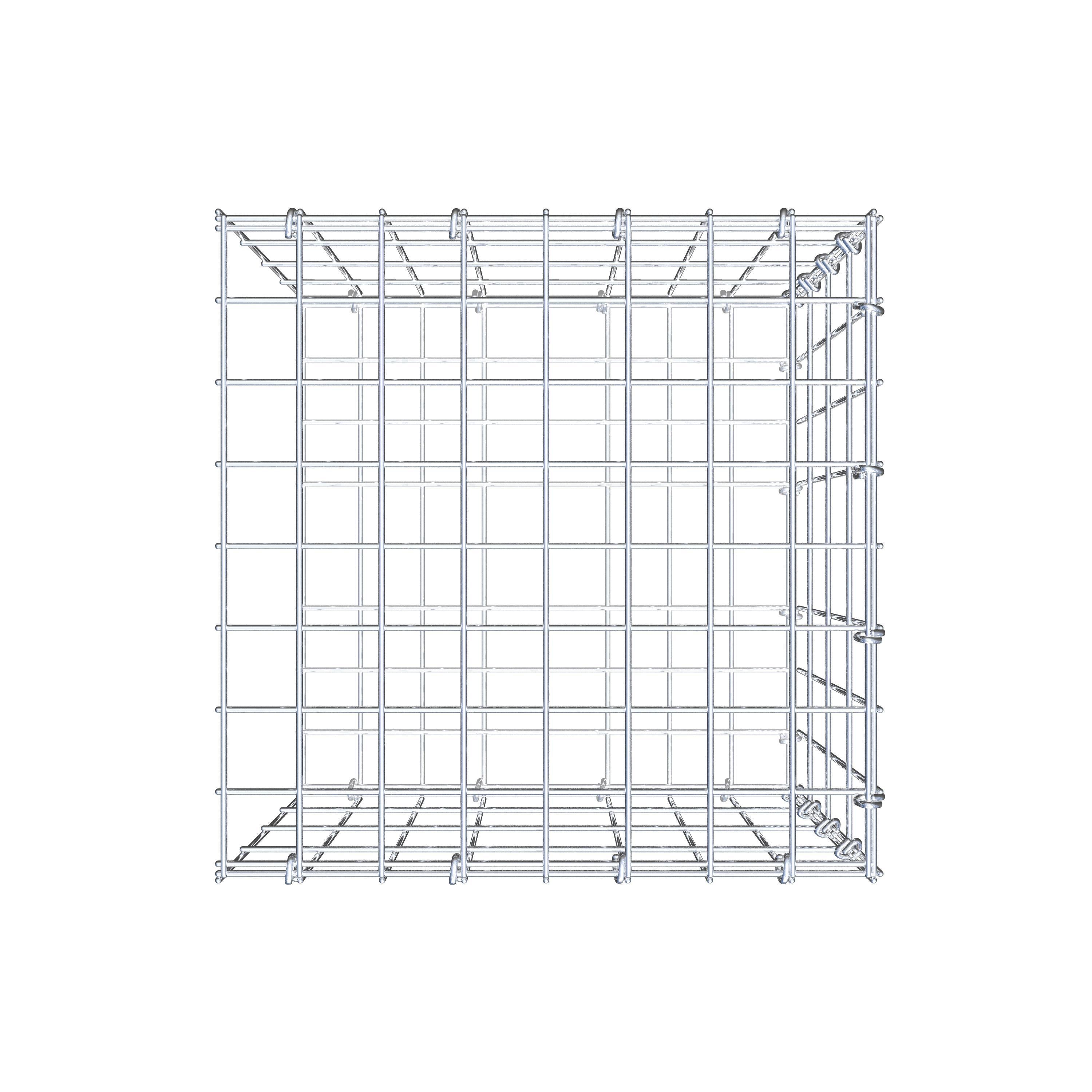 Mounted gabion type 2 40 cm x 40 cm x 40 cm, mesh size 5 cm x 10 cm, C-ring