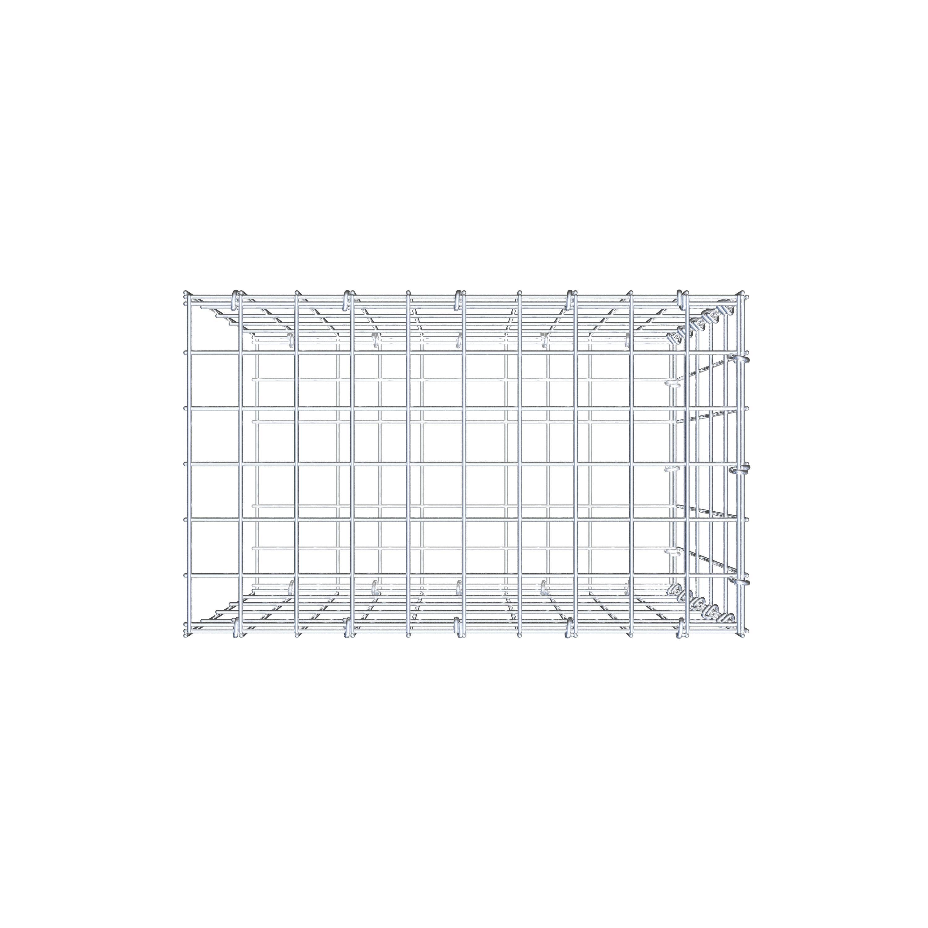 Mounted gabion type 2 50 cm x 50 cm x 30 cm, mesh size 5 cm x 10 cm, C-ring